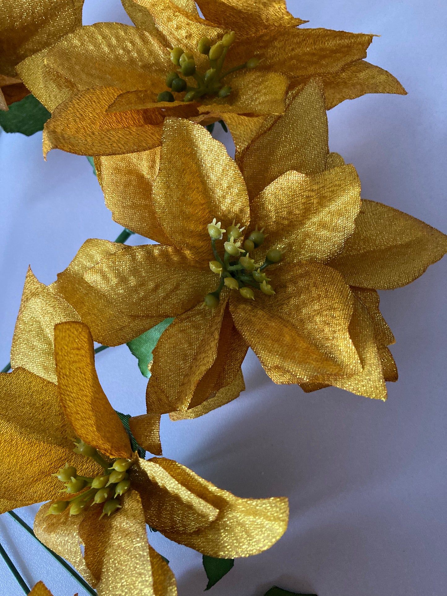 Gold Metallic Poinsettia Bunch