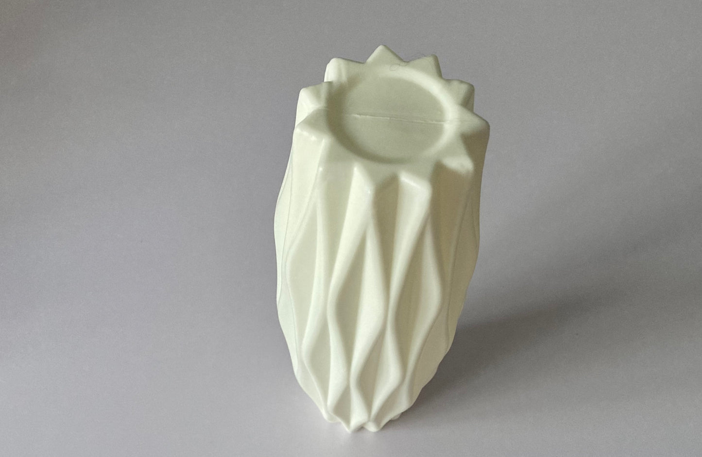Ivory Tall Geometric Vase
