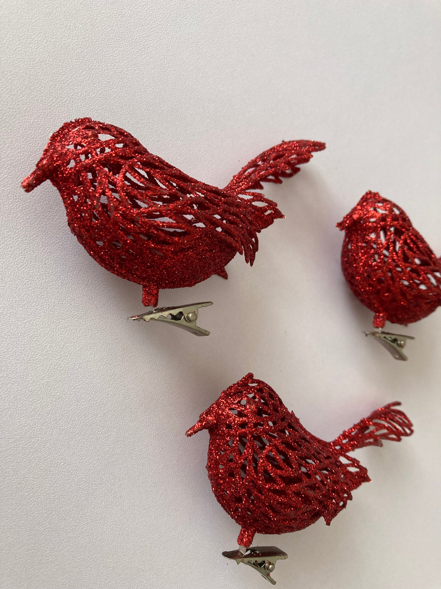 3pk Red Robin Decoration