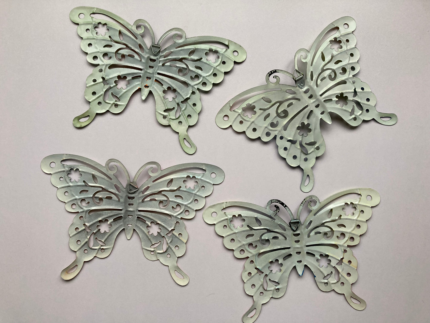 Yellow & Blue Metal Butterfly Wall Plaque