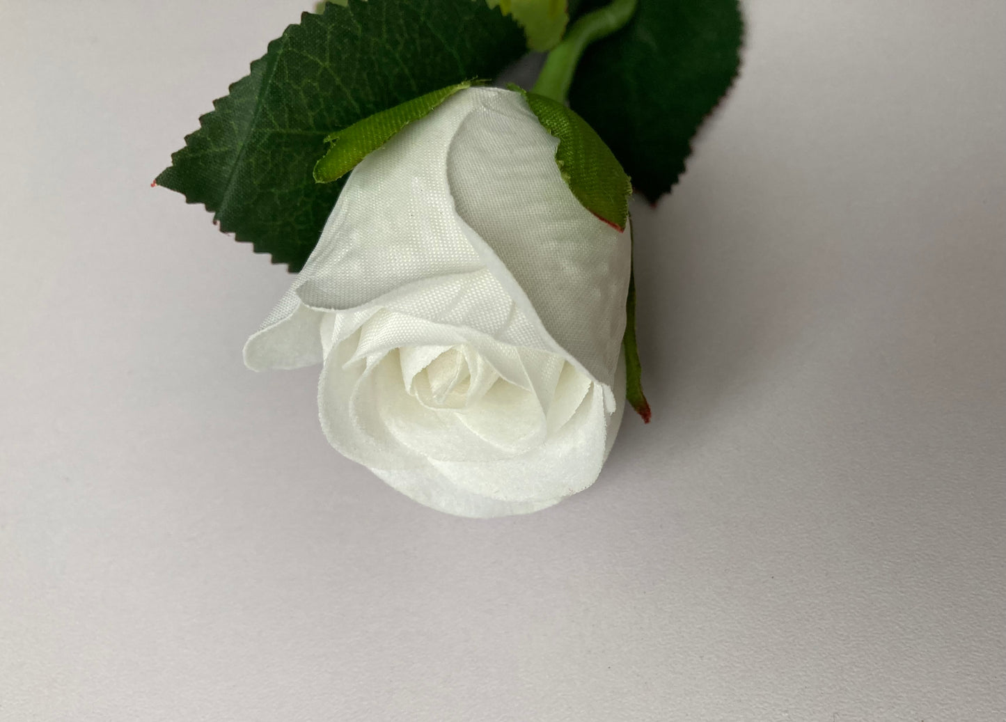 White Velvet Rosebud Stem