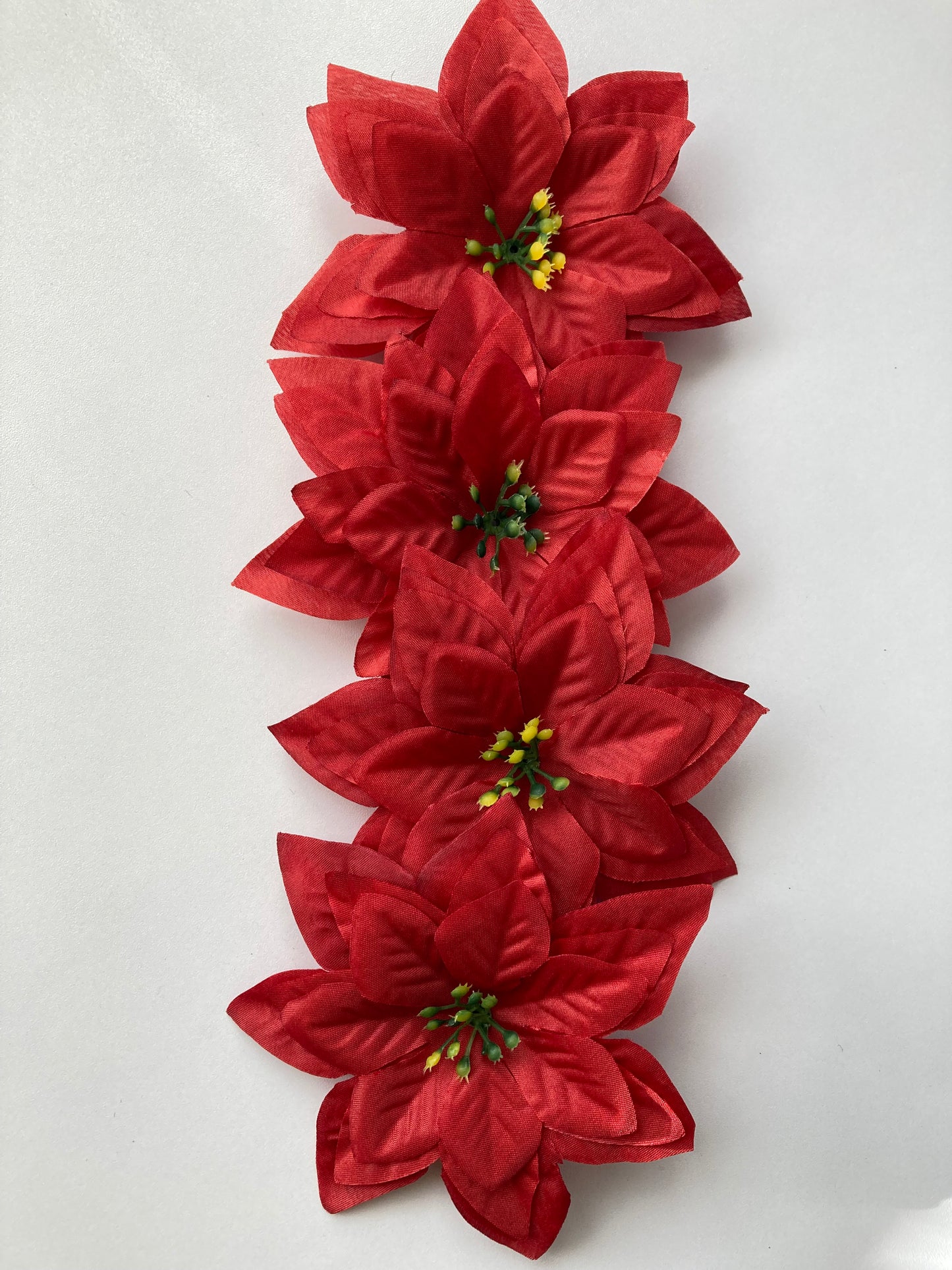 4pk Red Poinsettia Heads