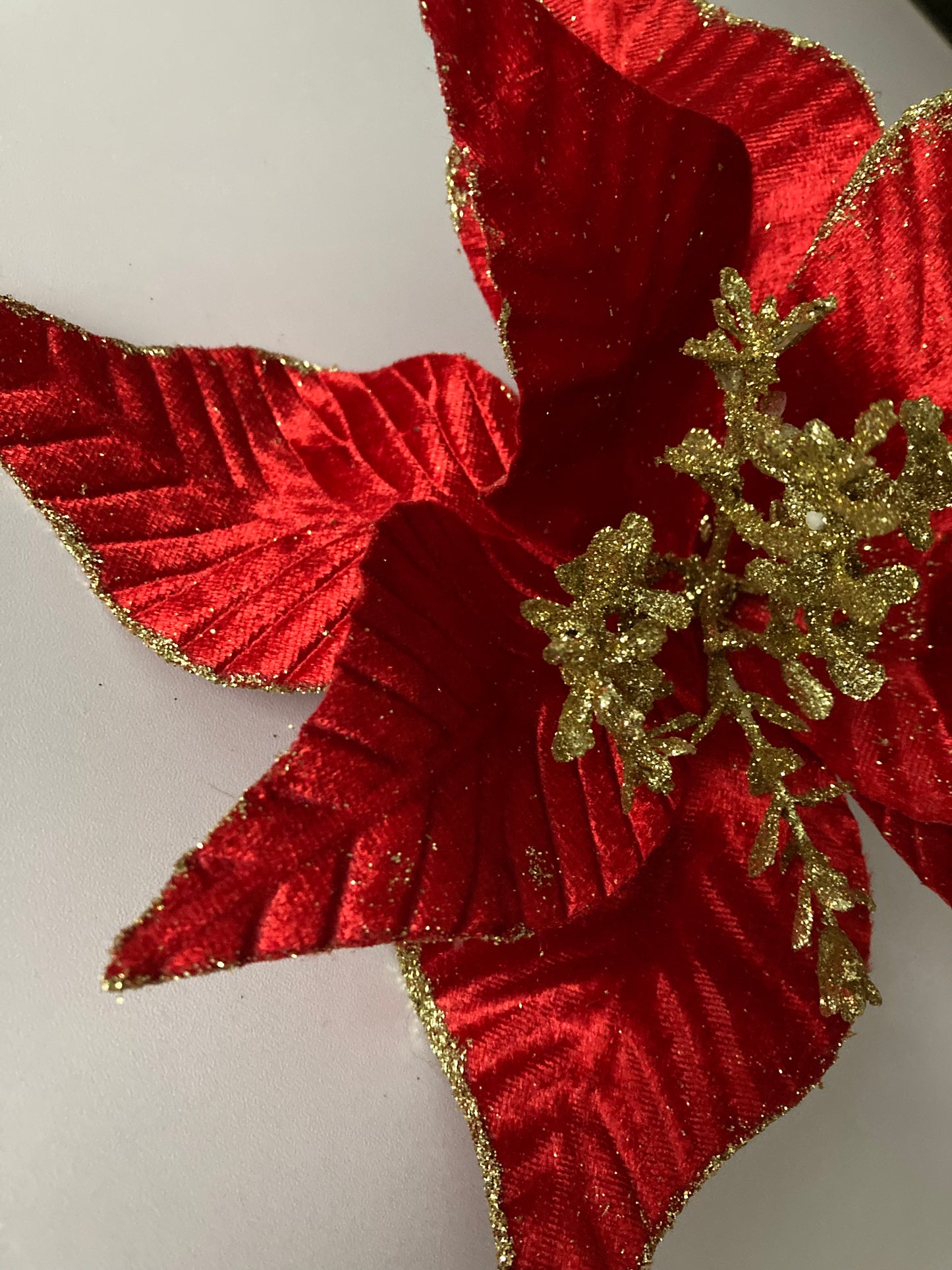 Red Velvet Poinsettia Stem