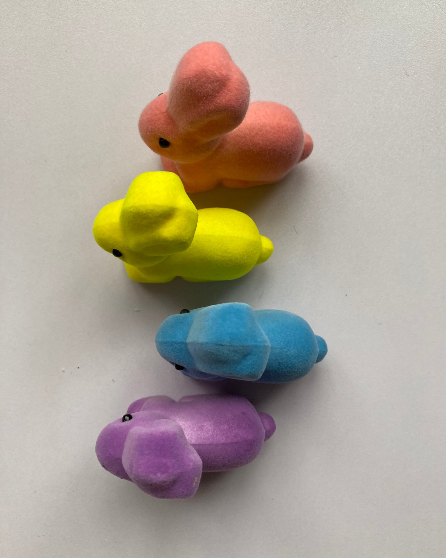 4pk Mixed Flocked Mini Bunnies