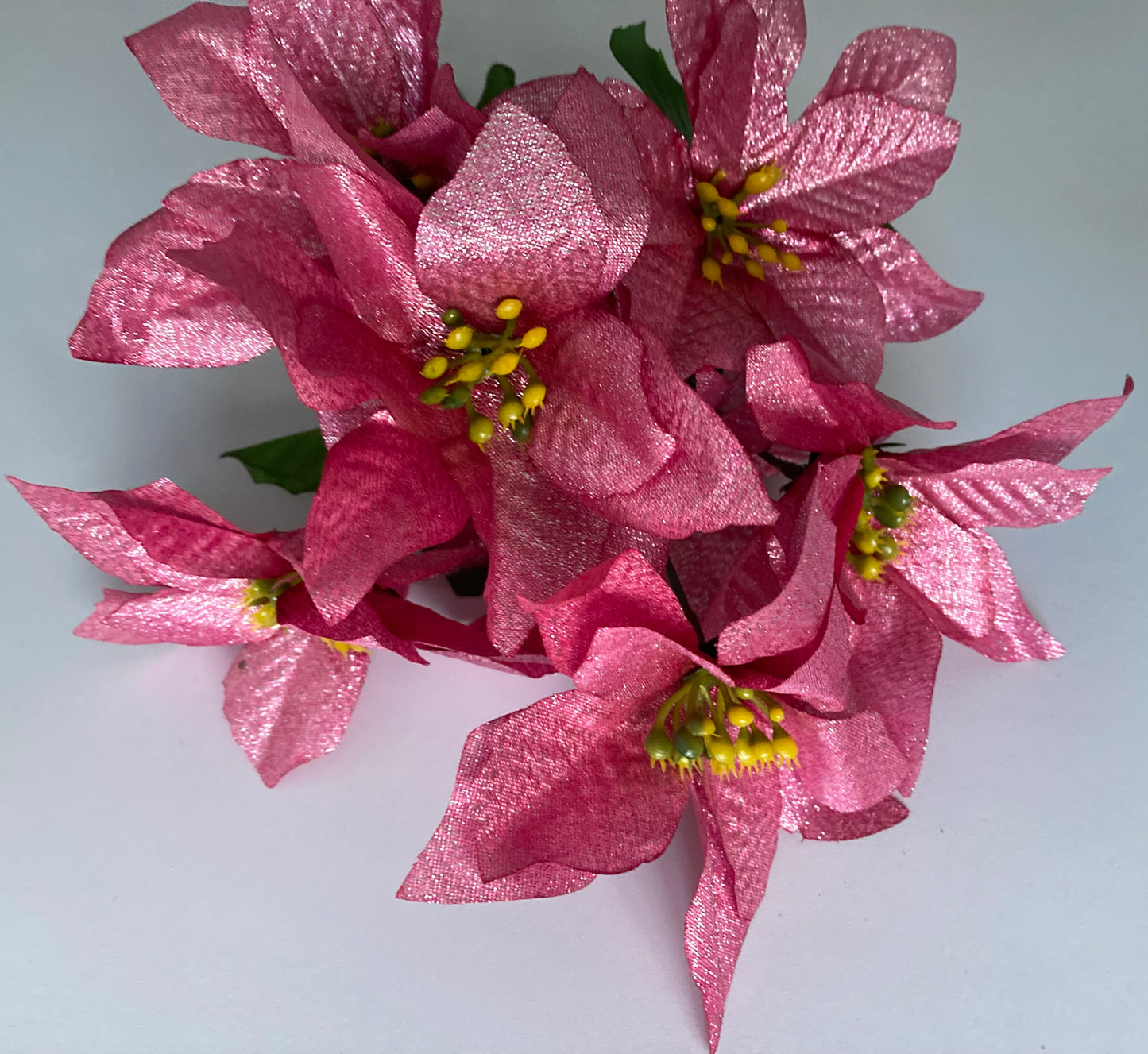 Pink Metallic Poinsettia Bunch