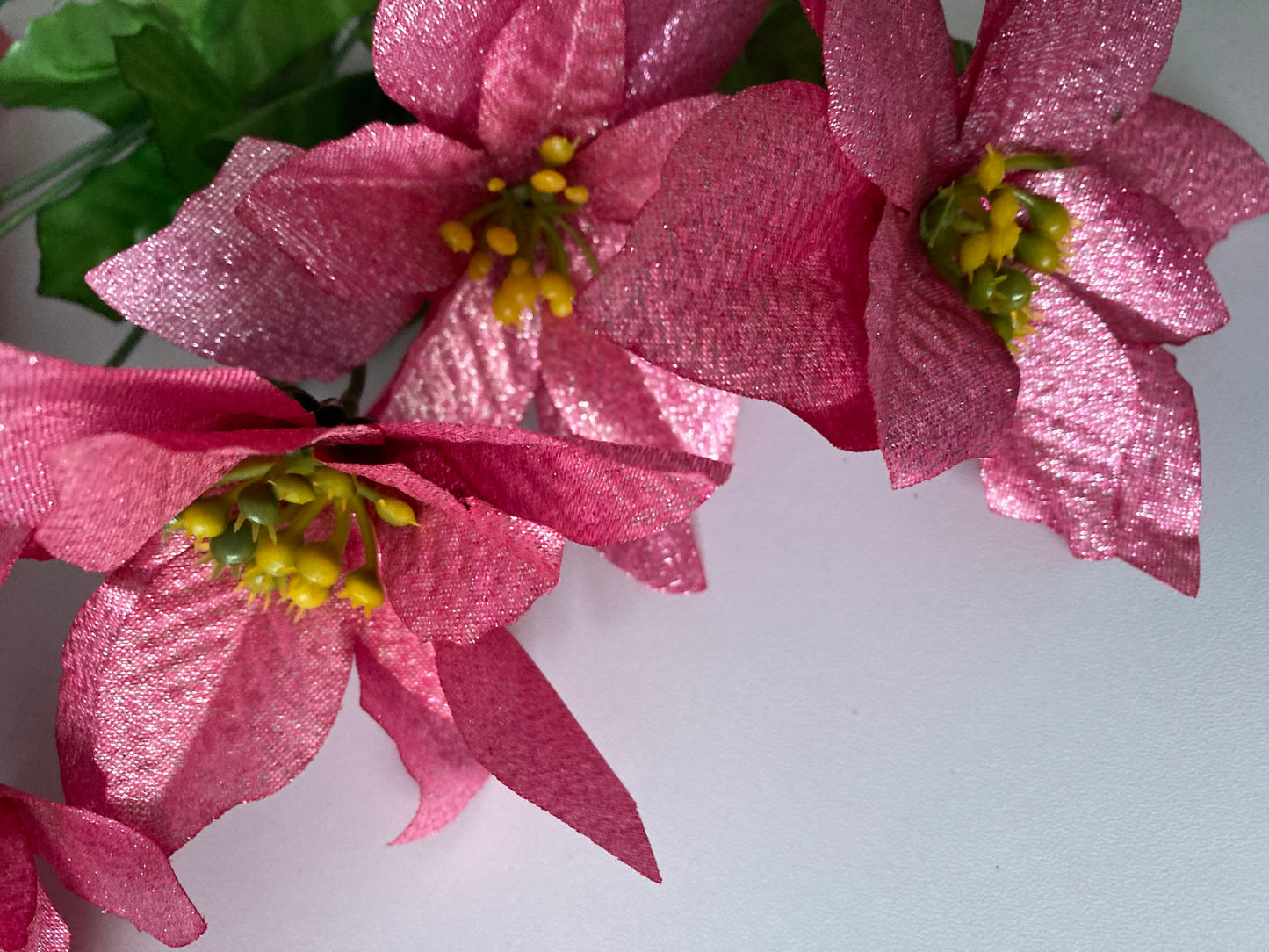 Pink Metallic Poinsettia Bunch