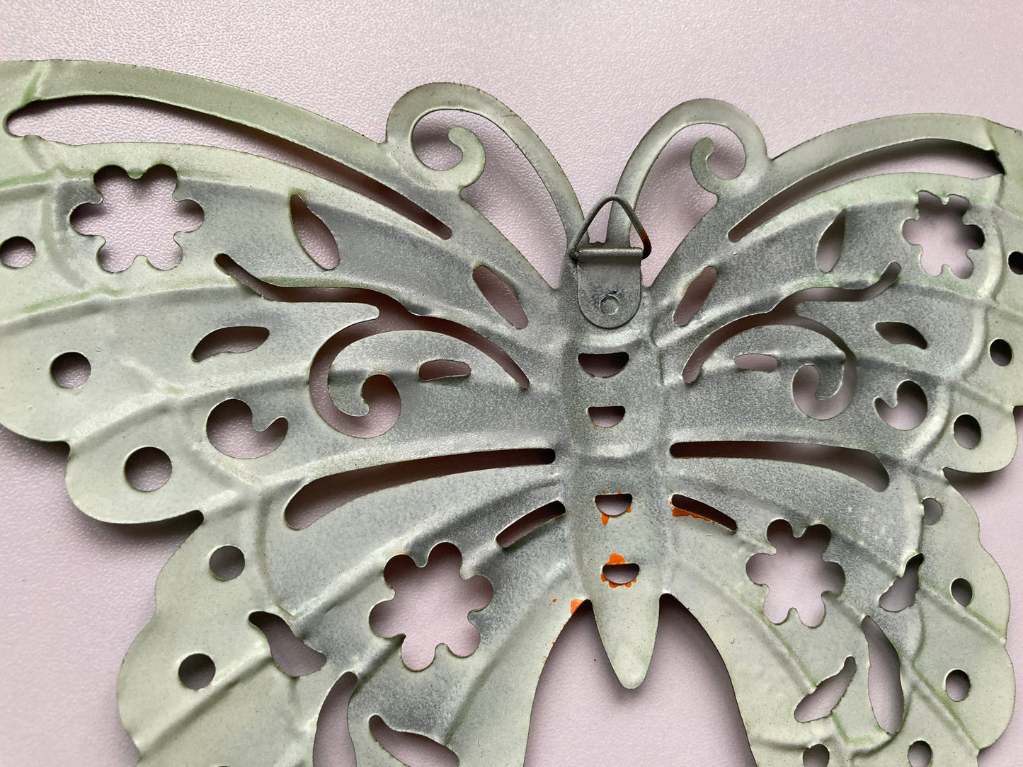 Green & Orange Metal Butterfly Wall Plaque