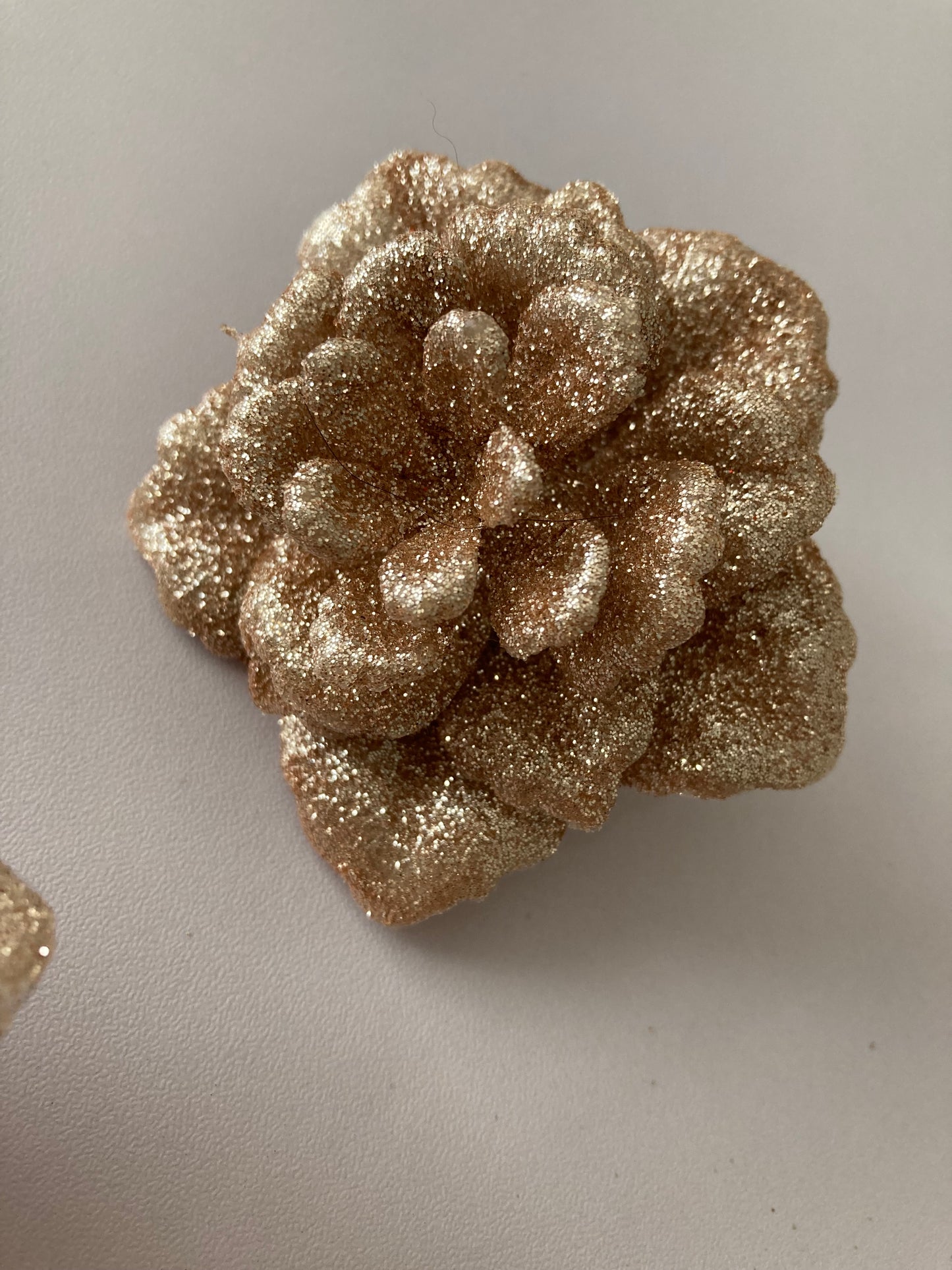 3pk Rose Gold Rose Clips