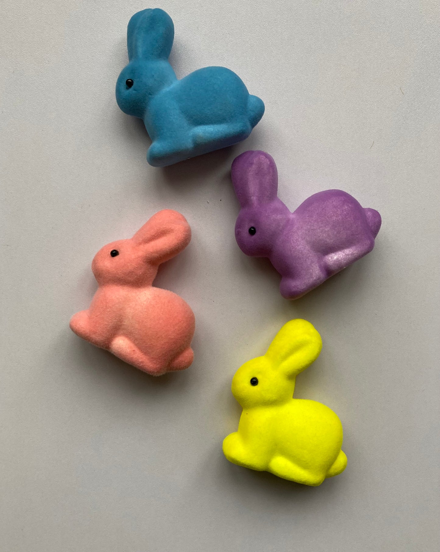 4pk Mixed Flocked Mini Bunnies