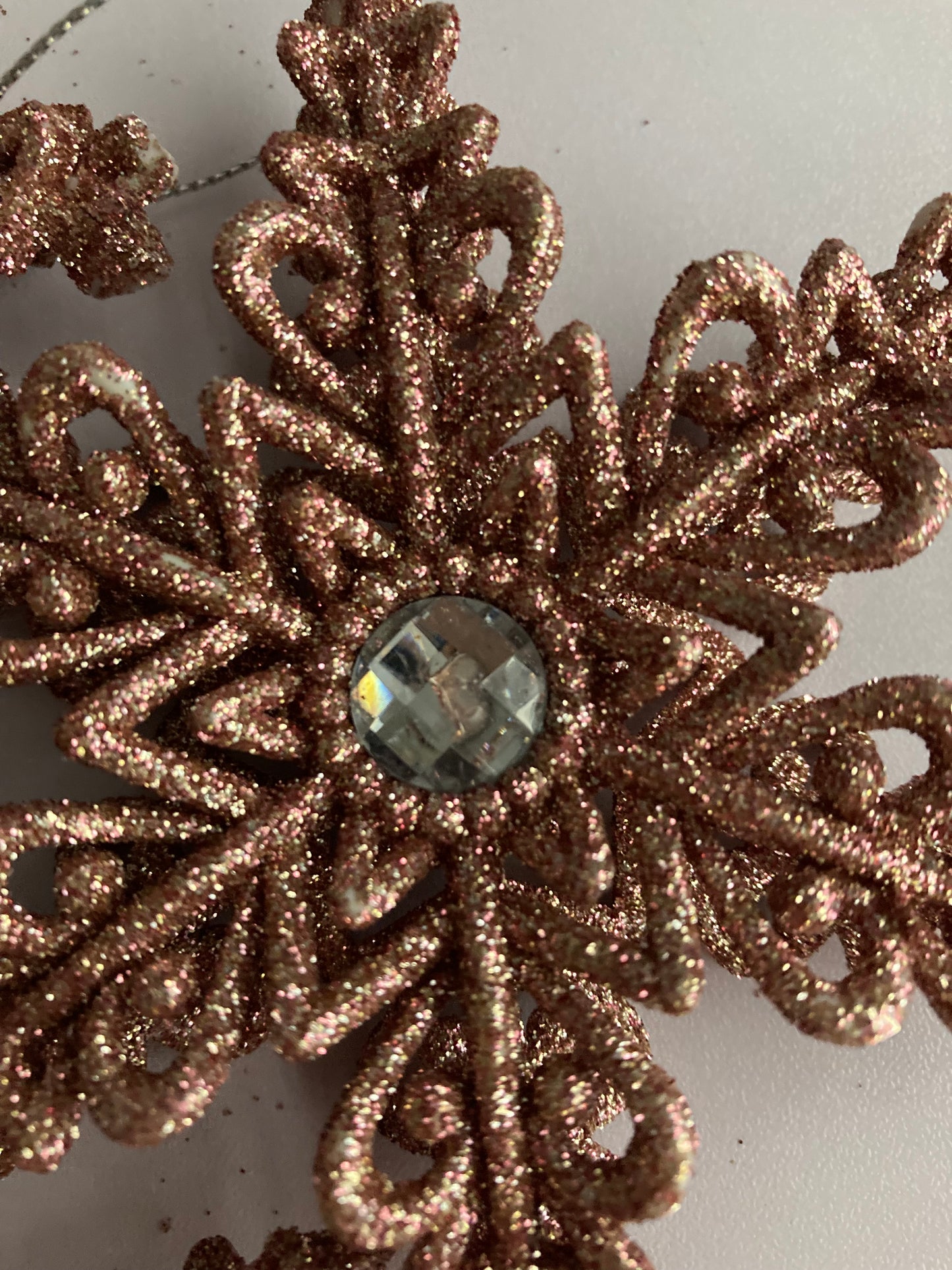 4pk Star Rose Gold Christmas Bauble Decor