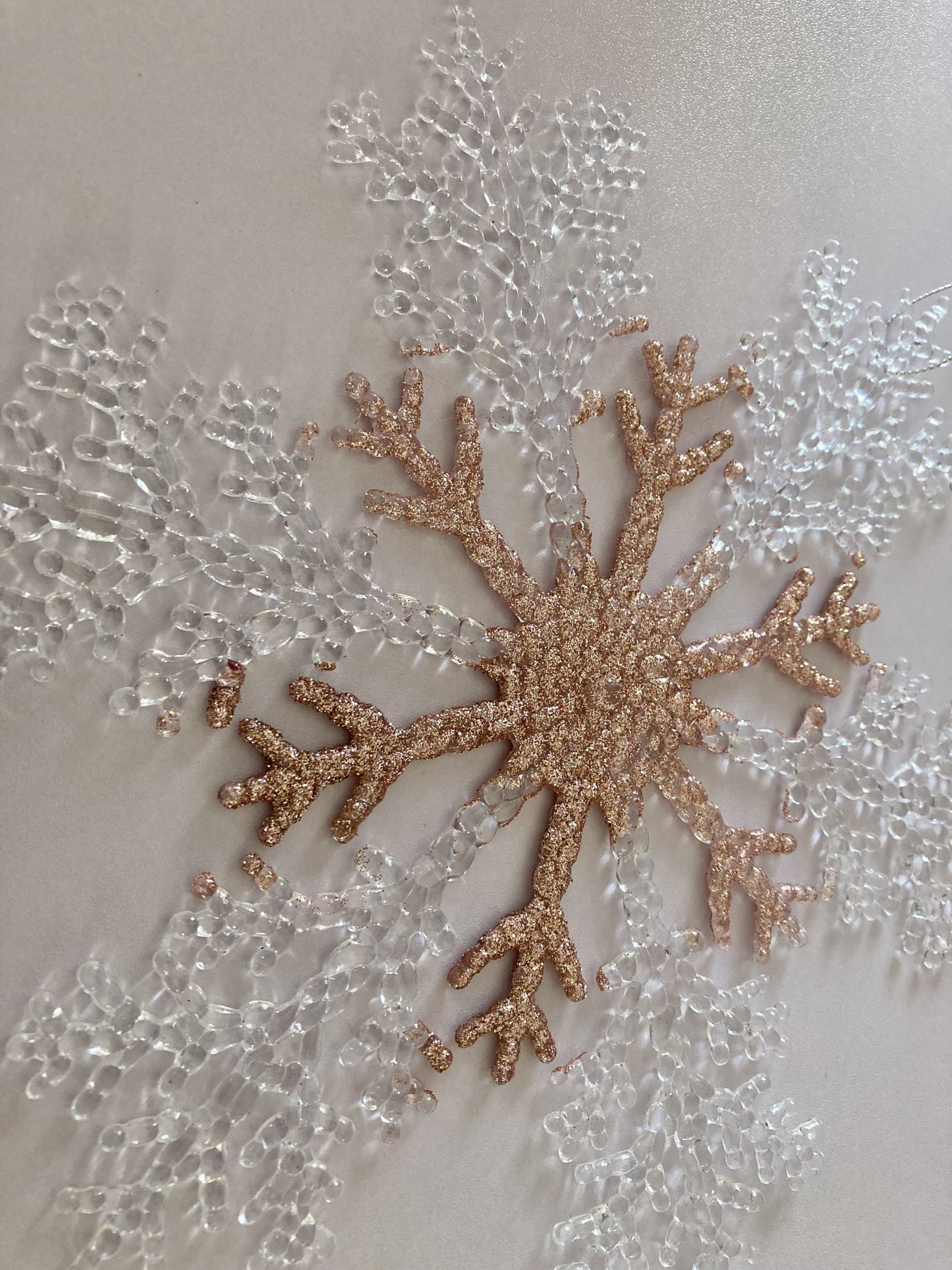22cm Acrylic Rose Gold Snowflake Hanging Decoration