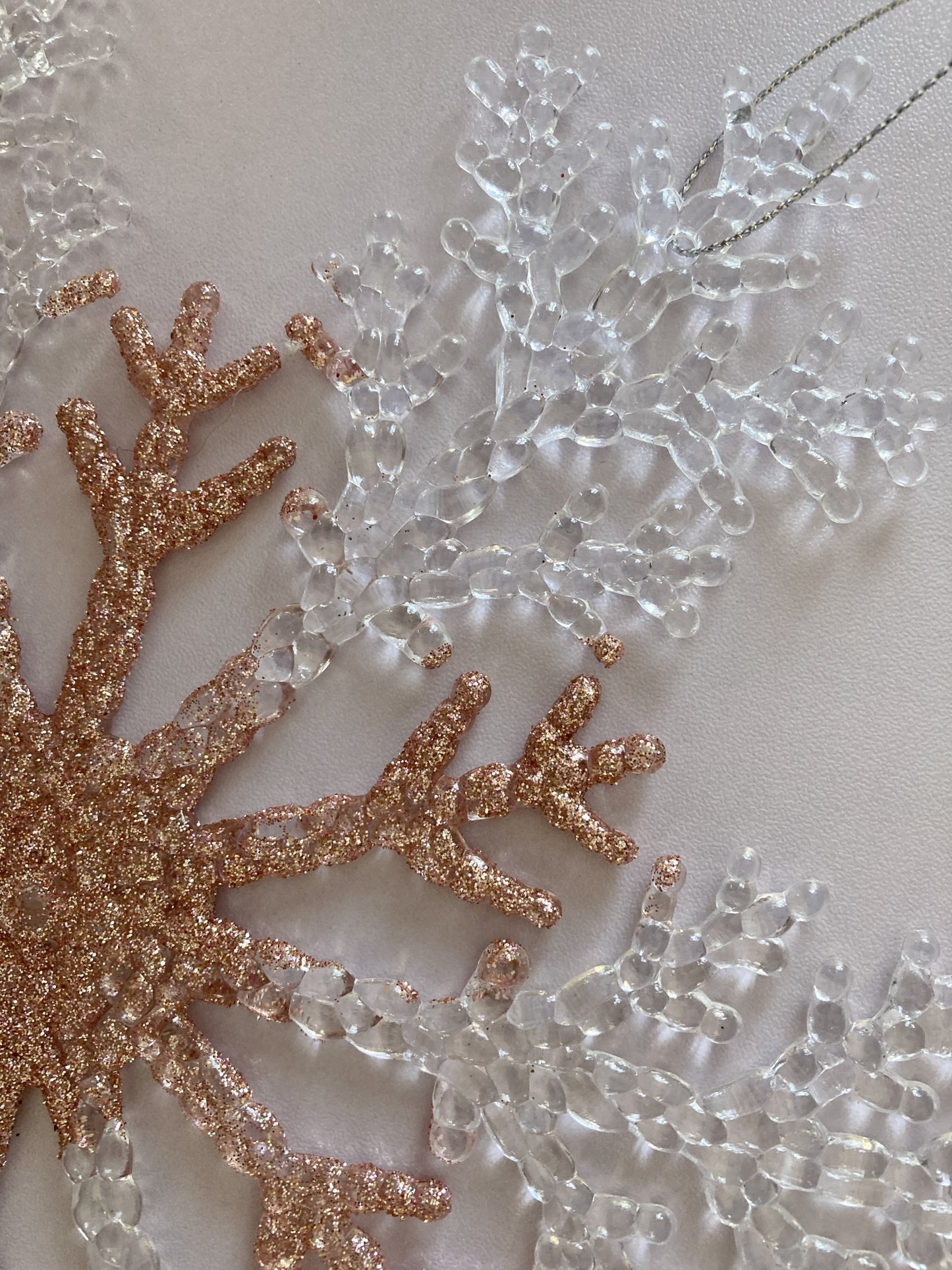 22cm Acrylic Rose Gold Snowflake Hanging Decoration