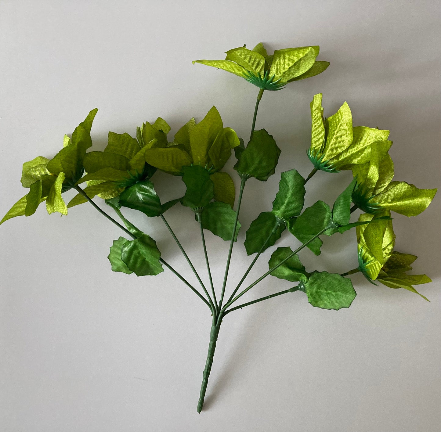 Green Metallic Poinsettia Bunch
