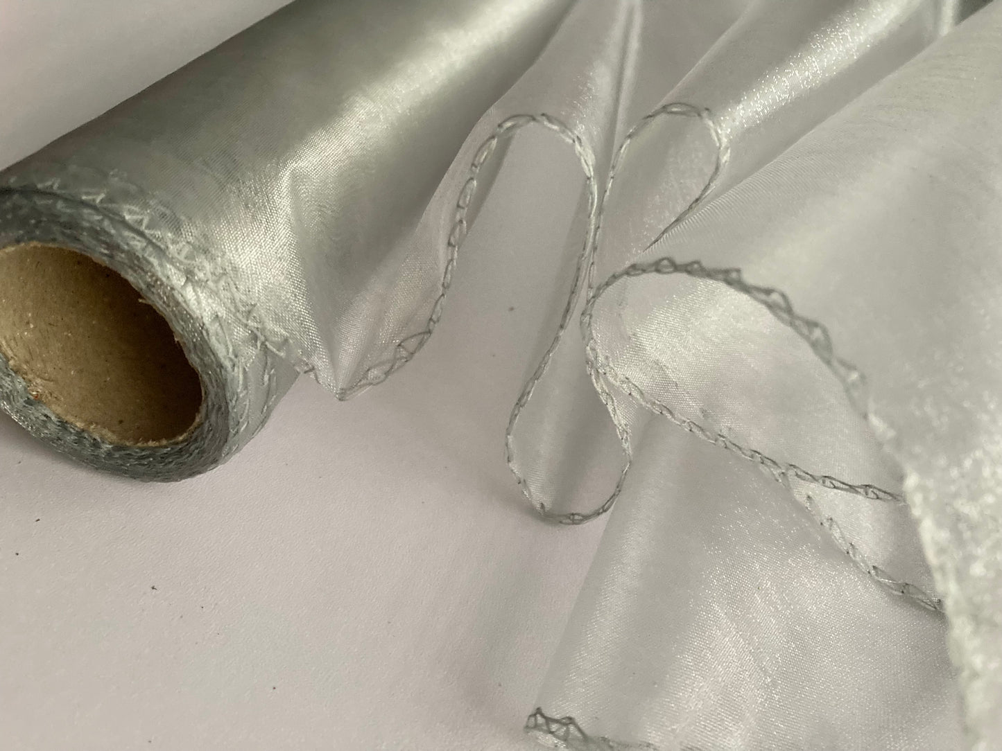 9M x 40cm Silver Organza Roll