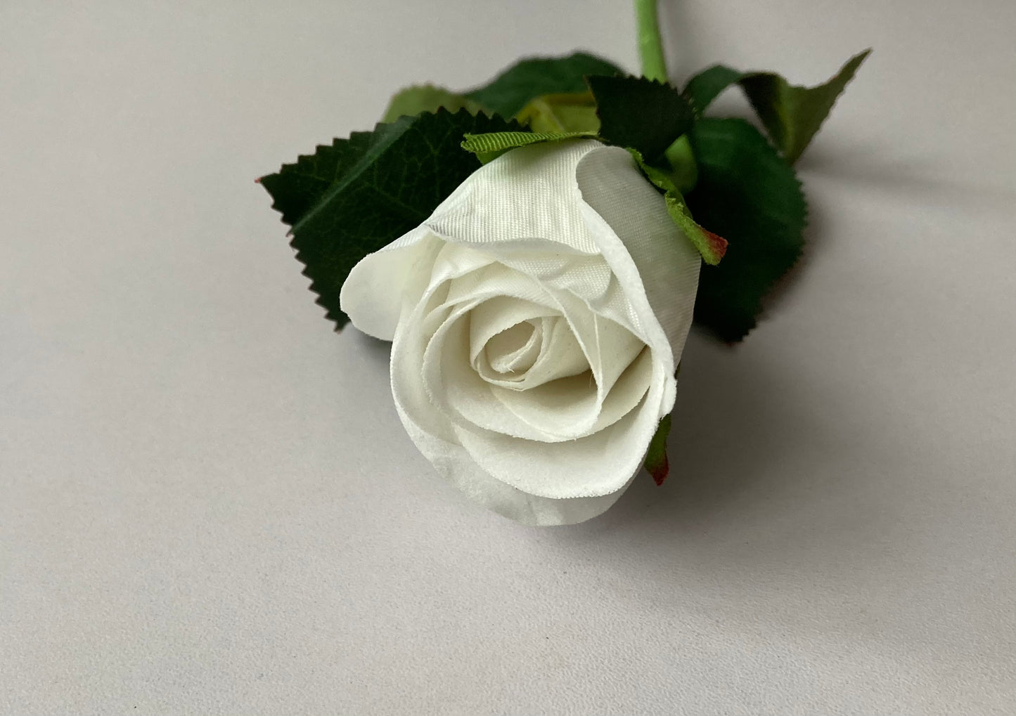 White Velvet Rosebud Stem