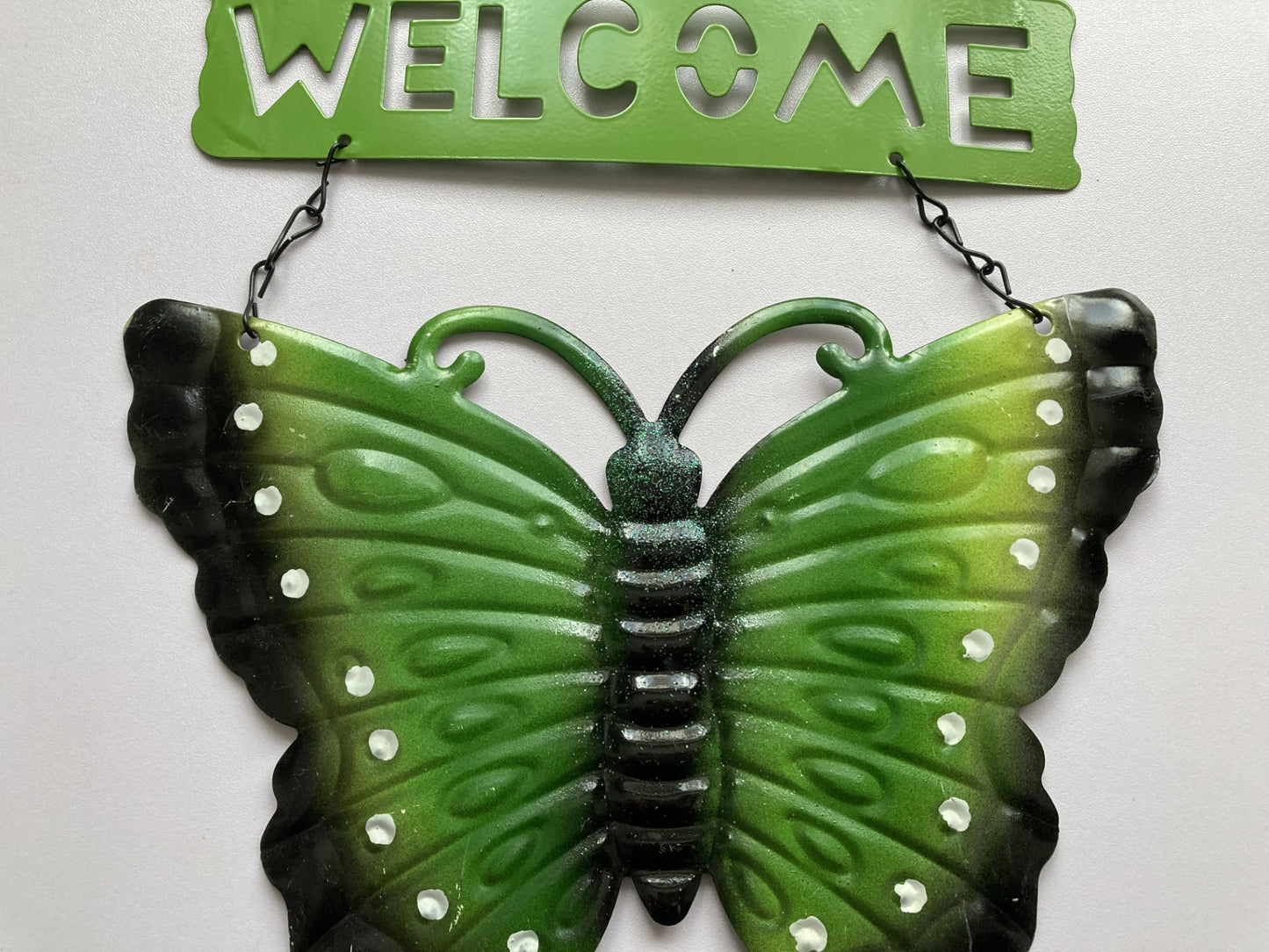 Metal Butterfly Welcome Sign