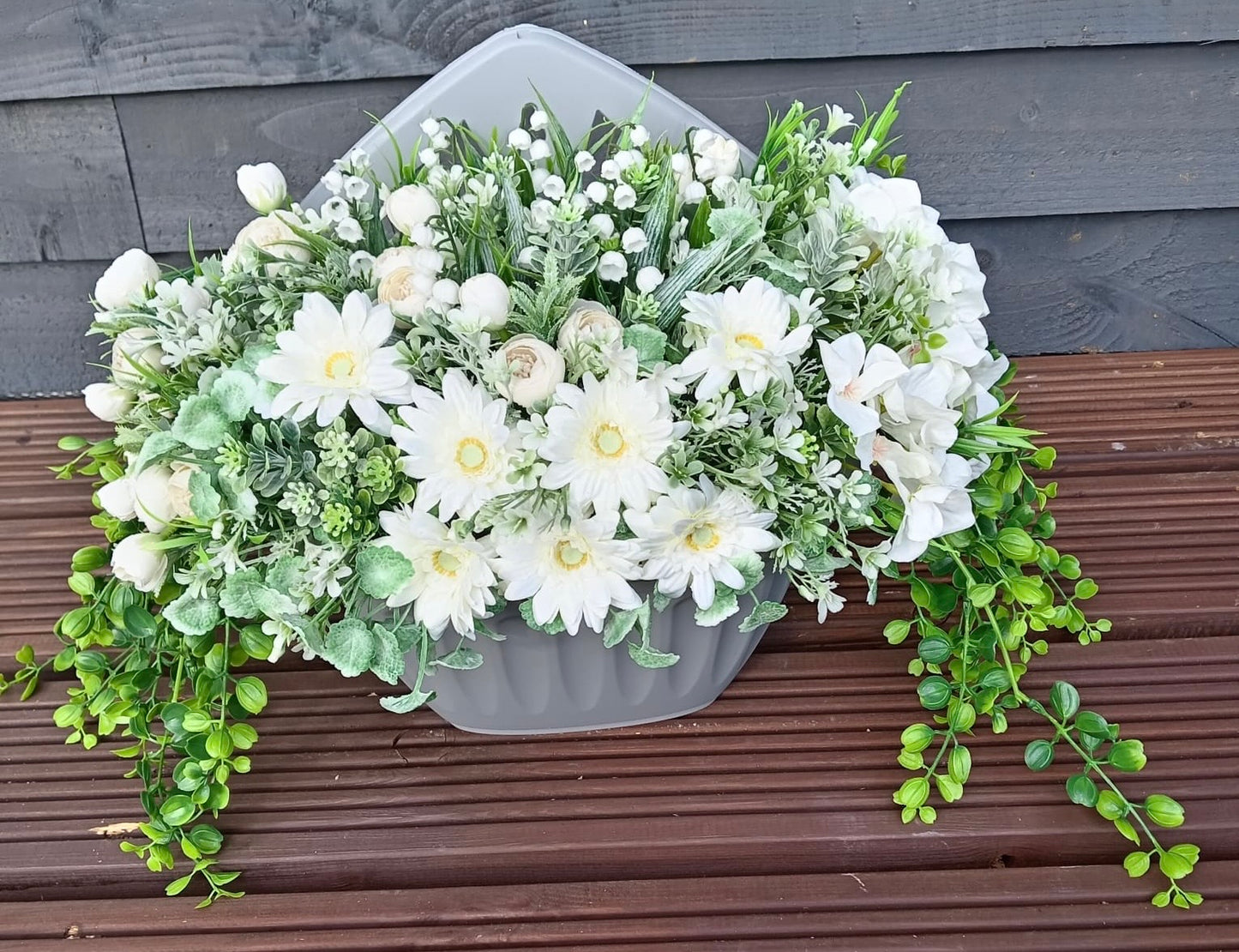 White & Green Planter