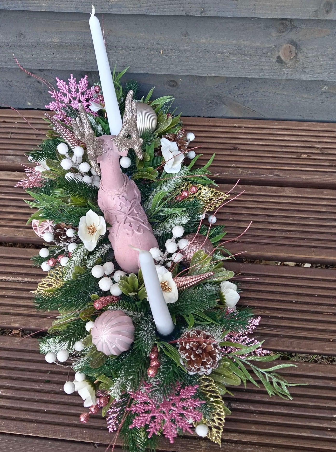 Pink Stag Floral Table Display