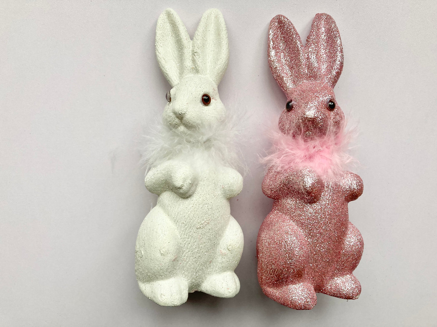 Glittered White Fluffy Bunny