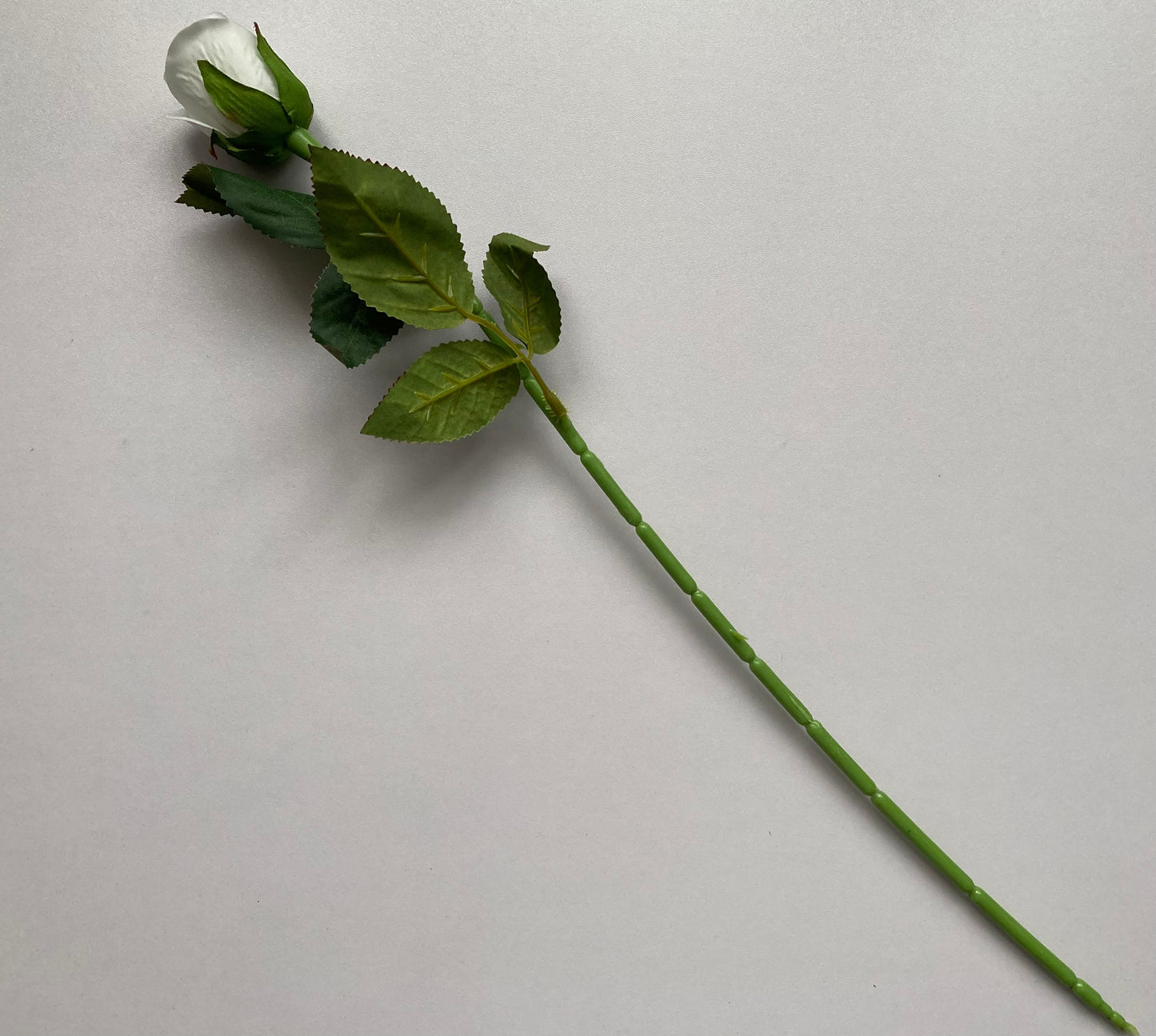 White Velvet Rosebud Stem