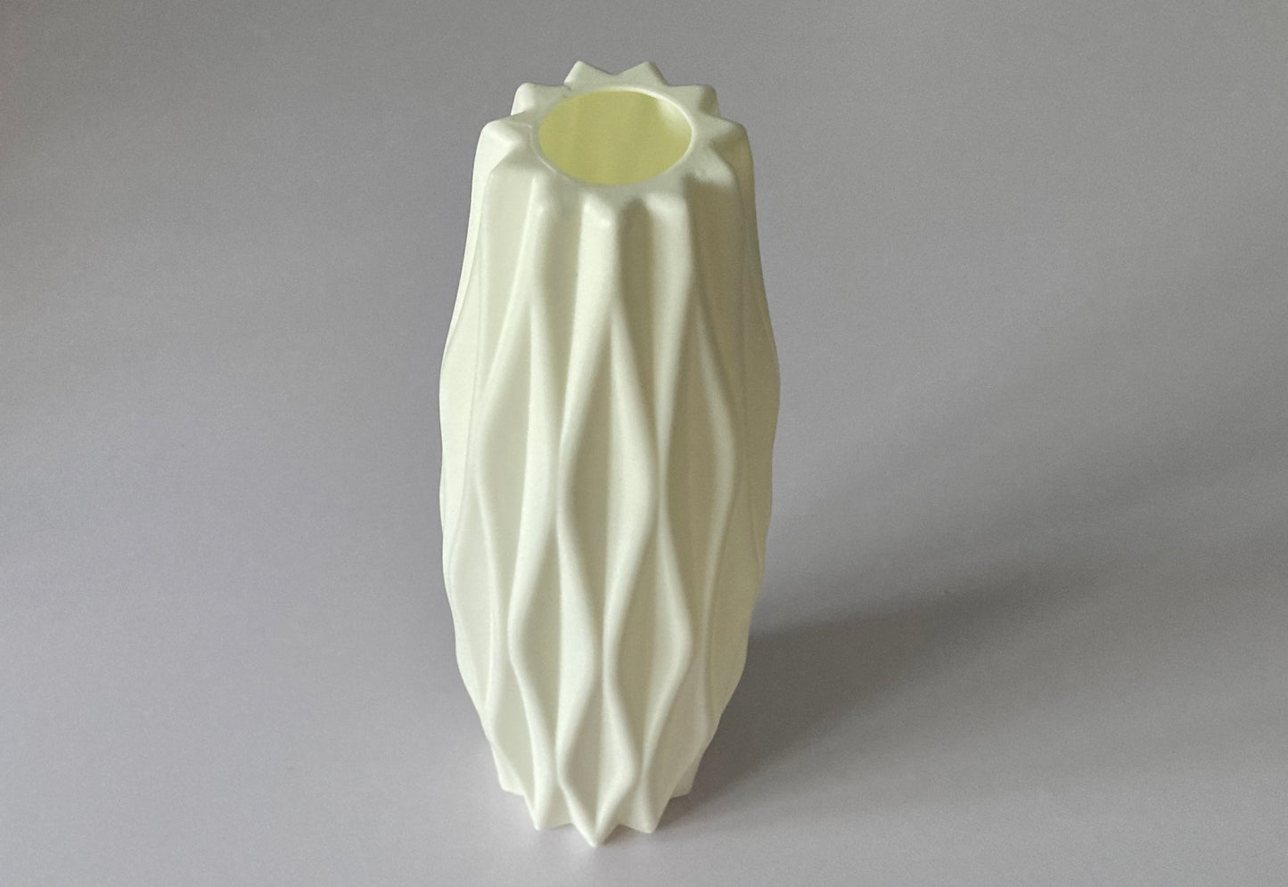 Ivory Tall Geometric Vase