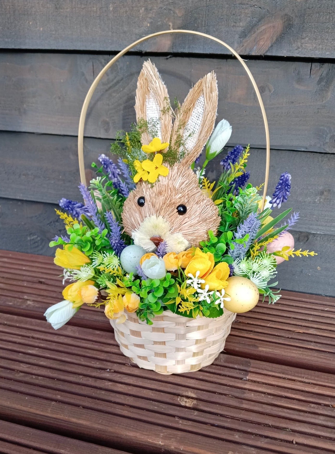 Easter Bunny Woven Handled Basket