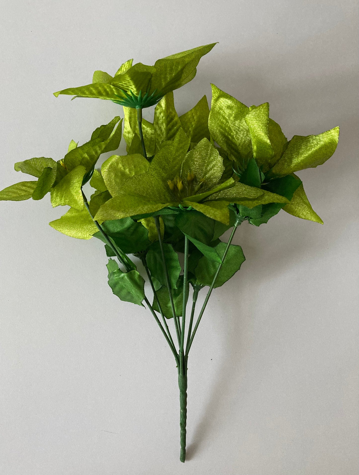 Green Metallic Poinsettia Bunch