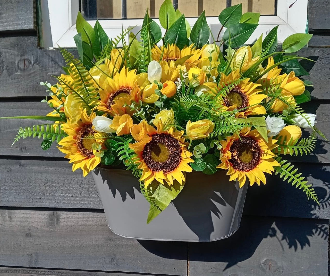 Sunflower & Tulip Double Hook Plant Pot