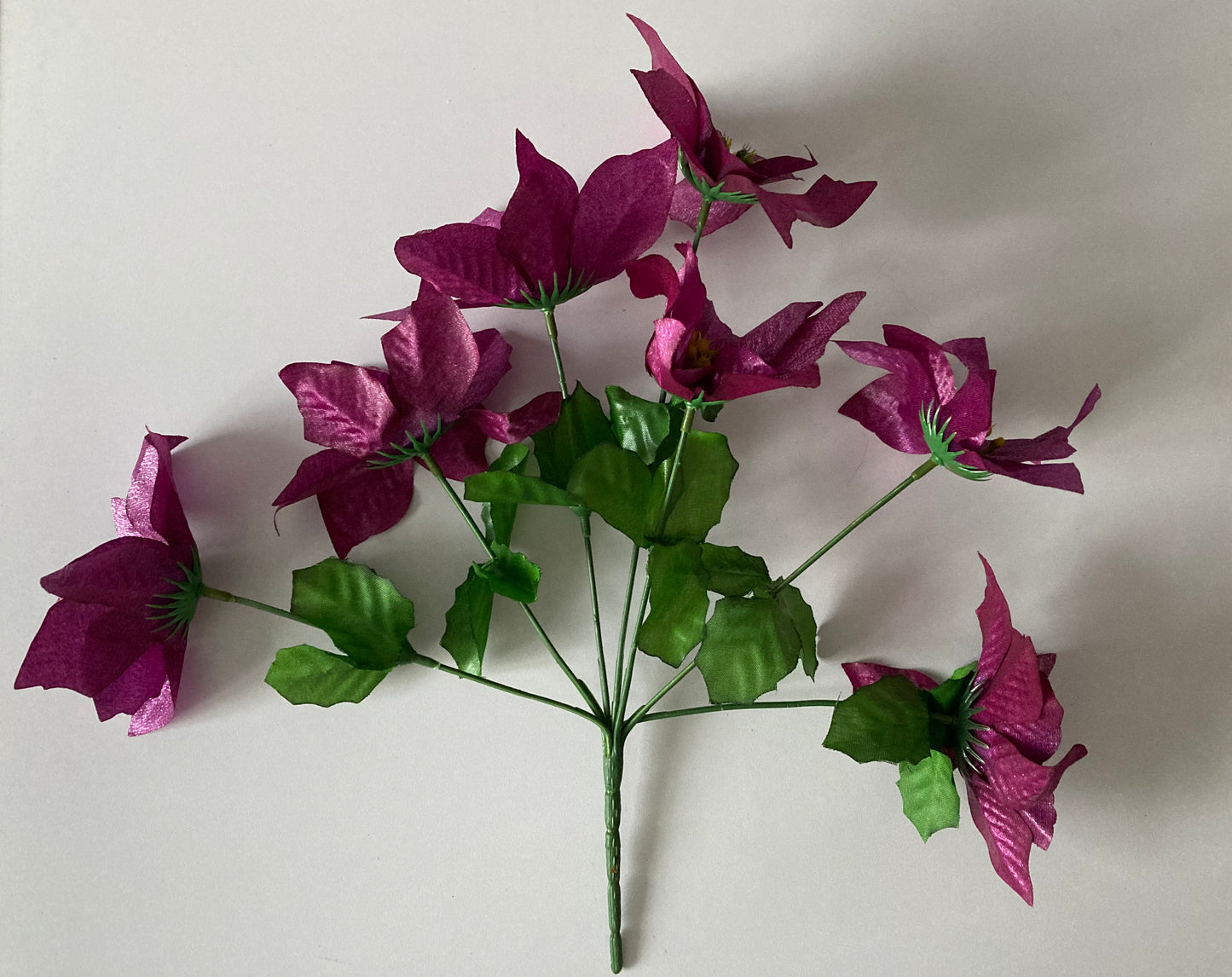 Purple Metallic Poinsettia Bunch