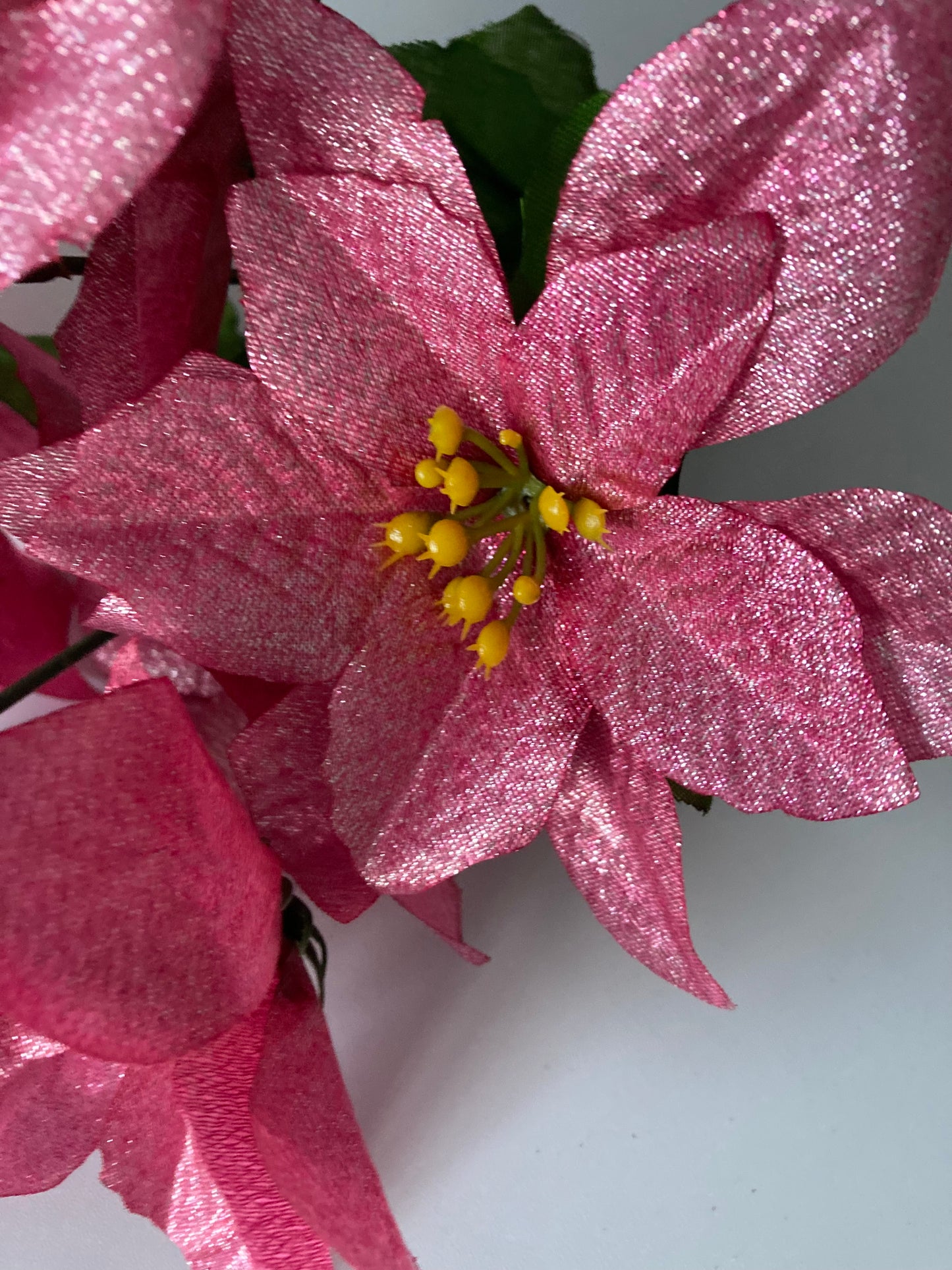 Pink Metallic Poinsettia Bunch