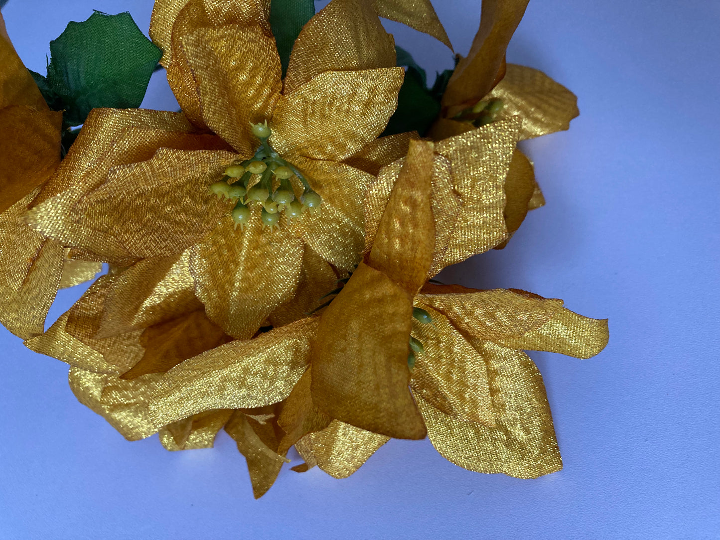 Gold Metallic Poinsettia Bunch