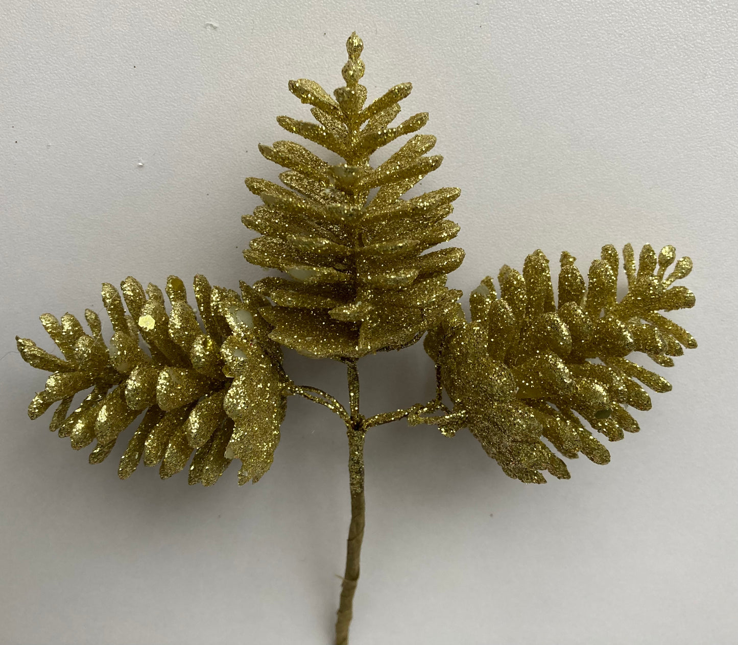 3 Glitter Gold Pinecone Bunch