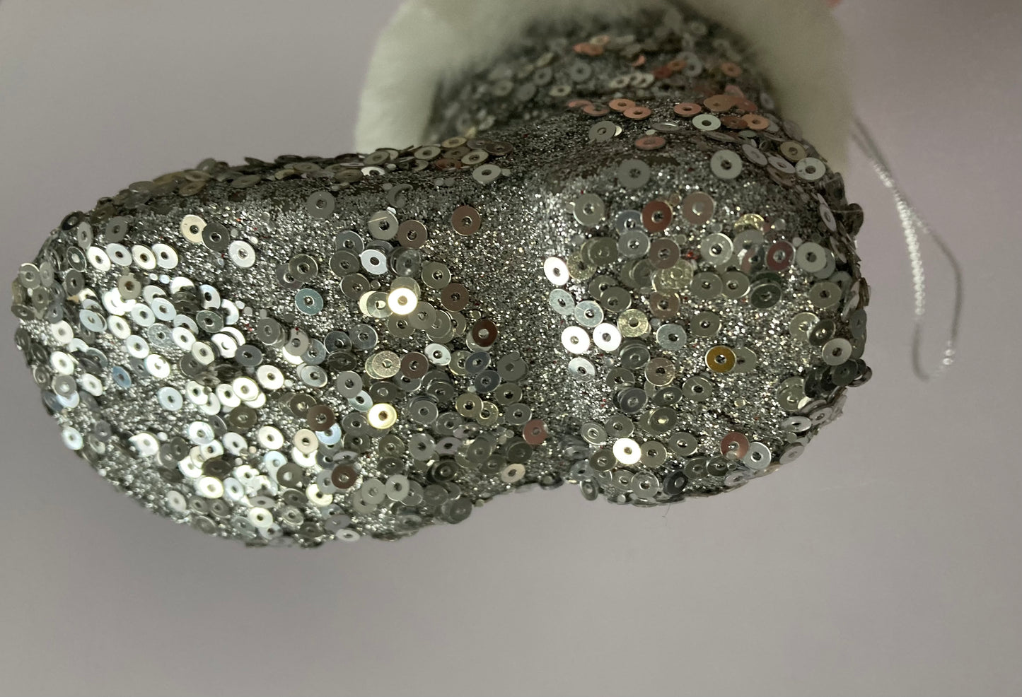 Silver & White Santa Boot Bauble