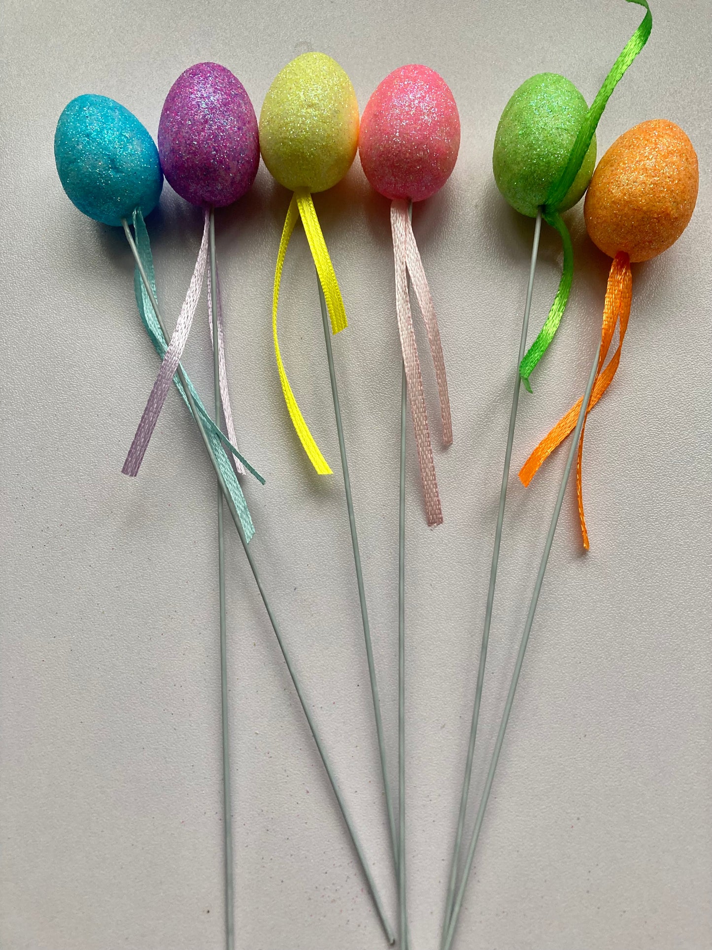 6pk Glitter Egg Picks