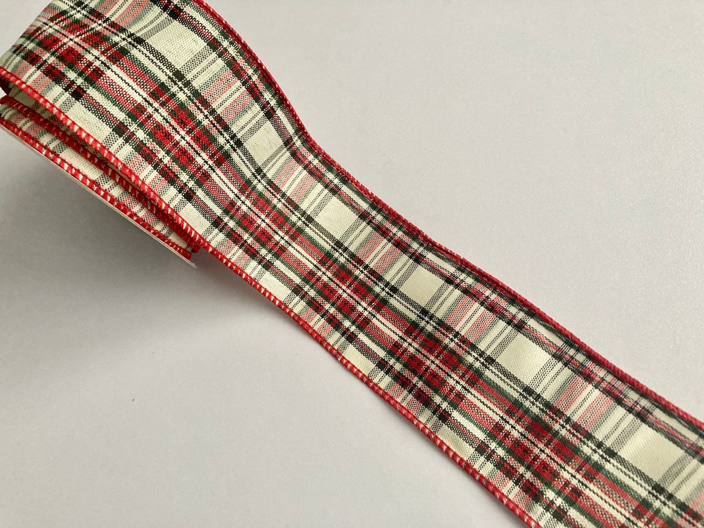10yrds x 63mm Wired Edge Tartan Ribbon