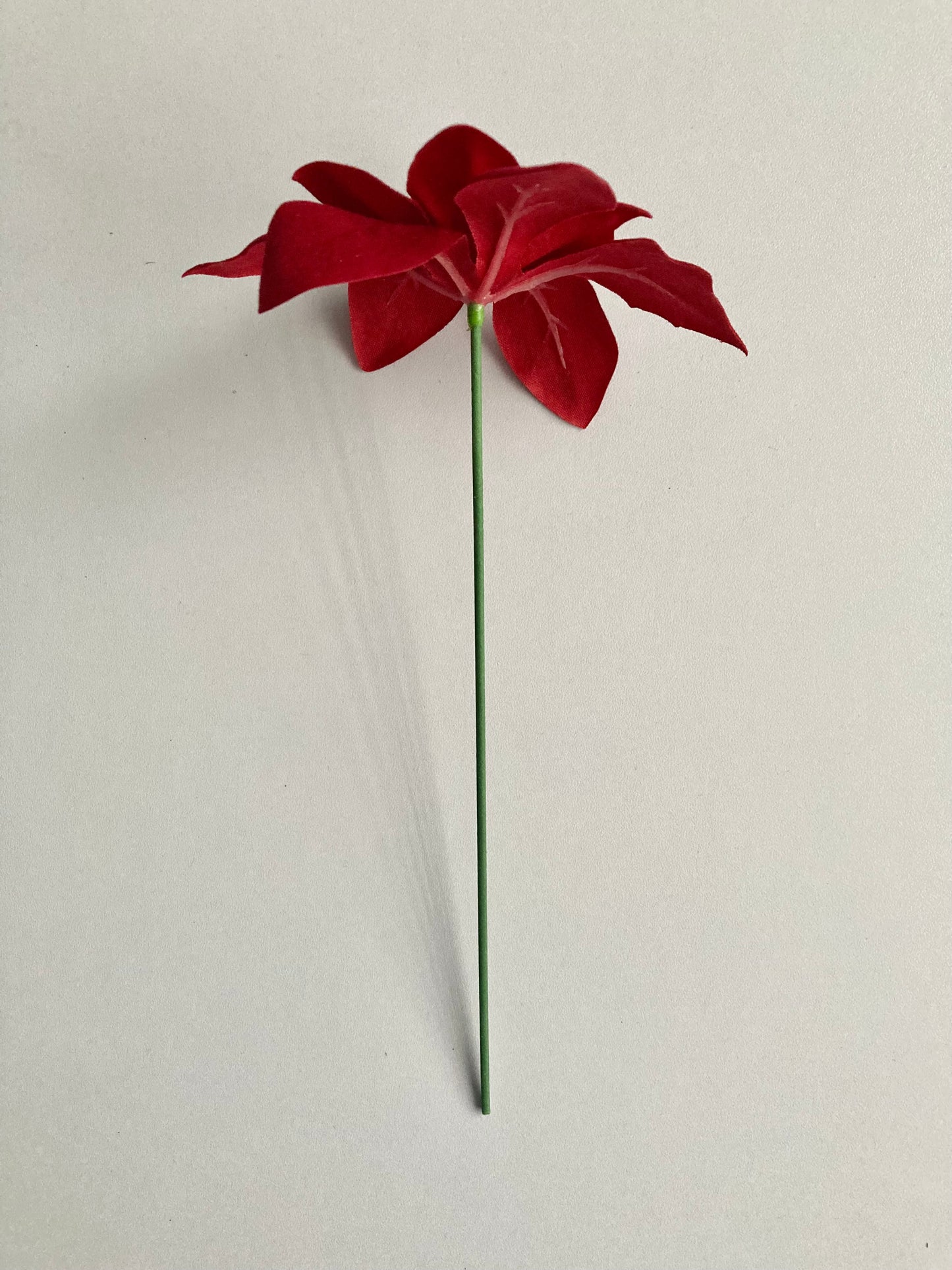 Red Poinsettia Soft Touch Stem