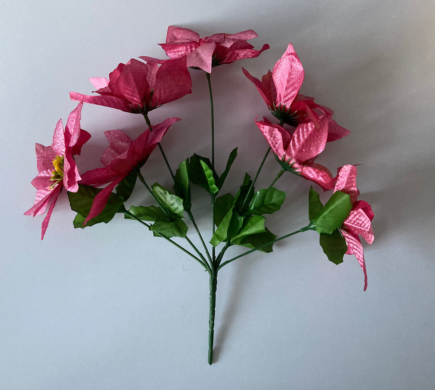 Pink Metallic Poinsettia Bunch