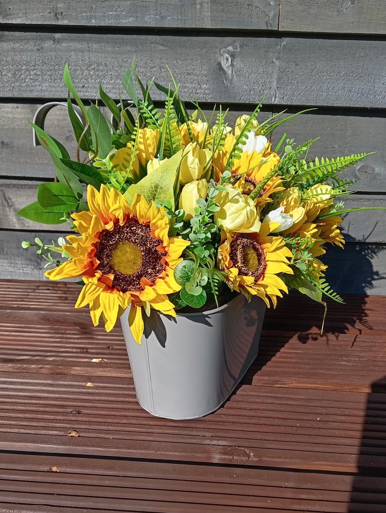 Sunflower & Tulip Double Hook Plant Pot