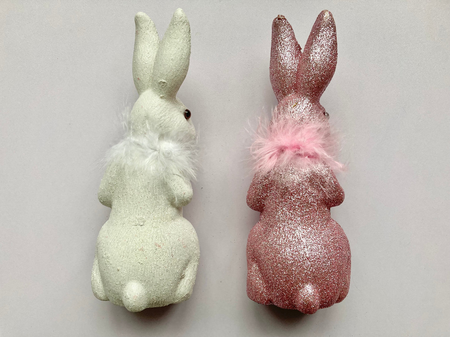 Glittered White Fluffy Bunny