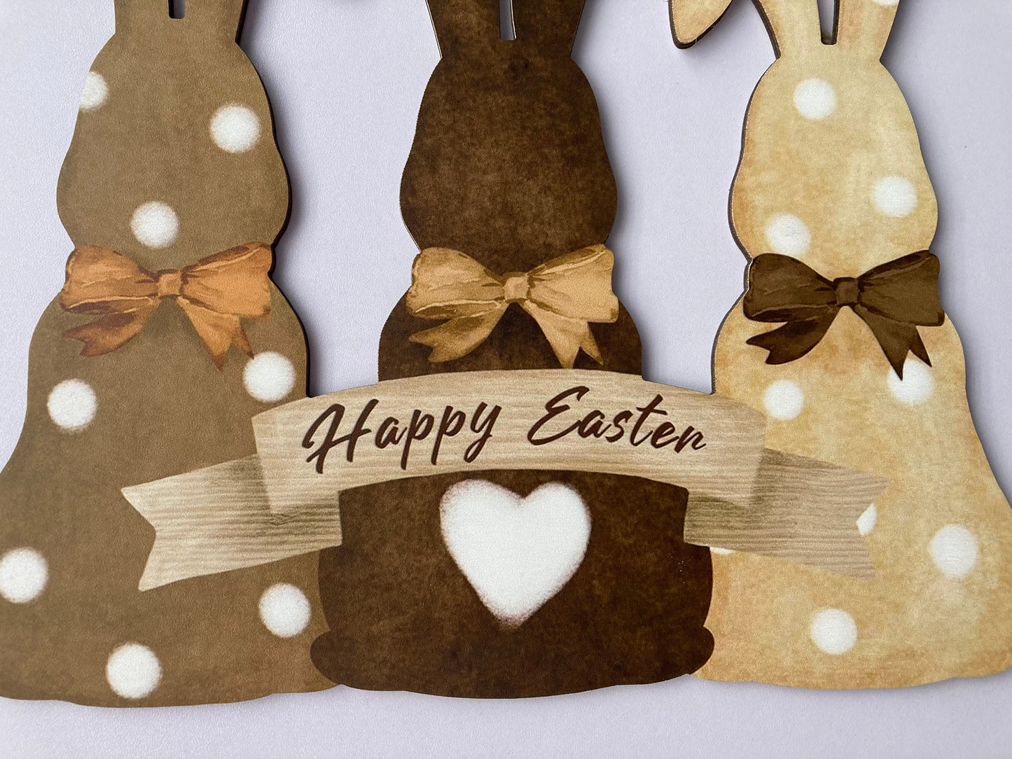 3 Bunny Happy Easter Hanging Plaque
