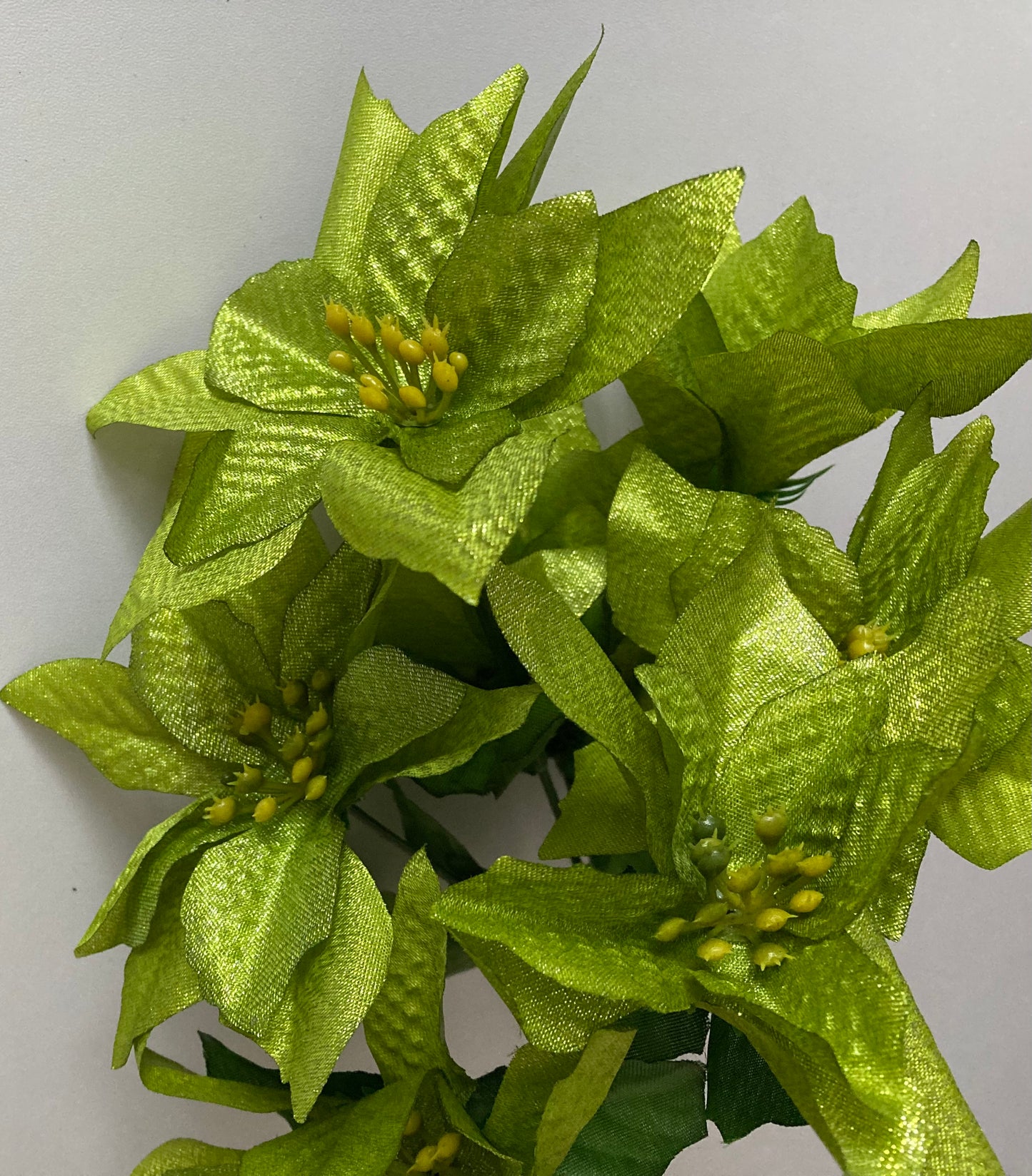 Green Metallic Poinsettia Bunch