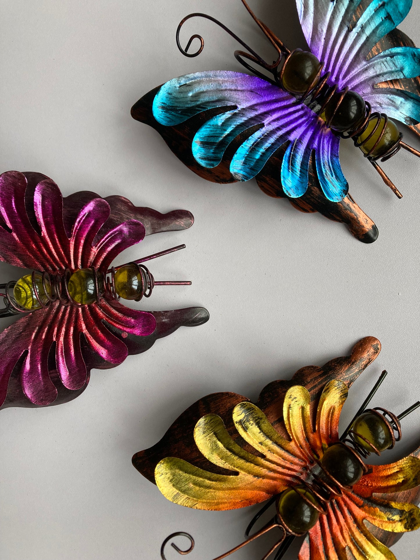 Yellow/Orange Metal Butterfly Plant Hanger