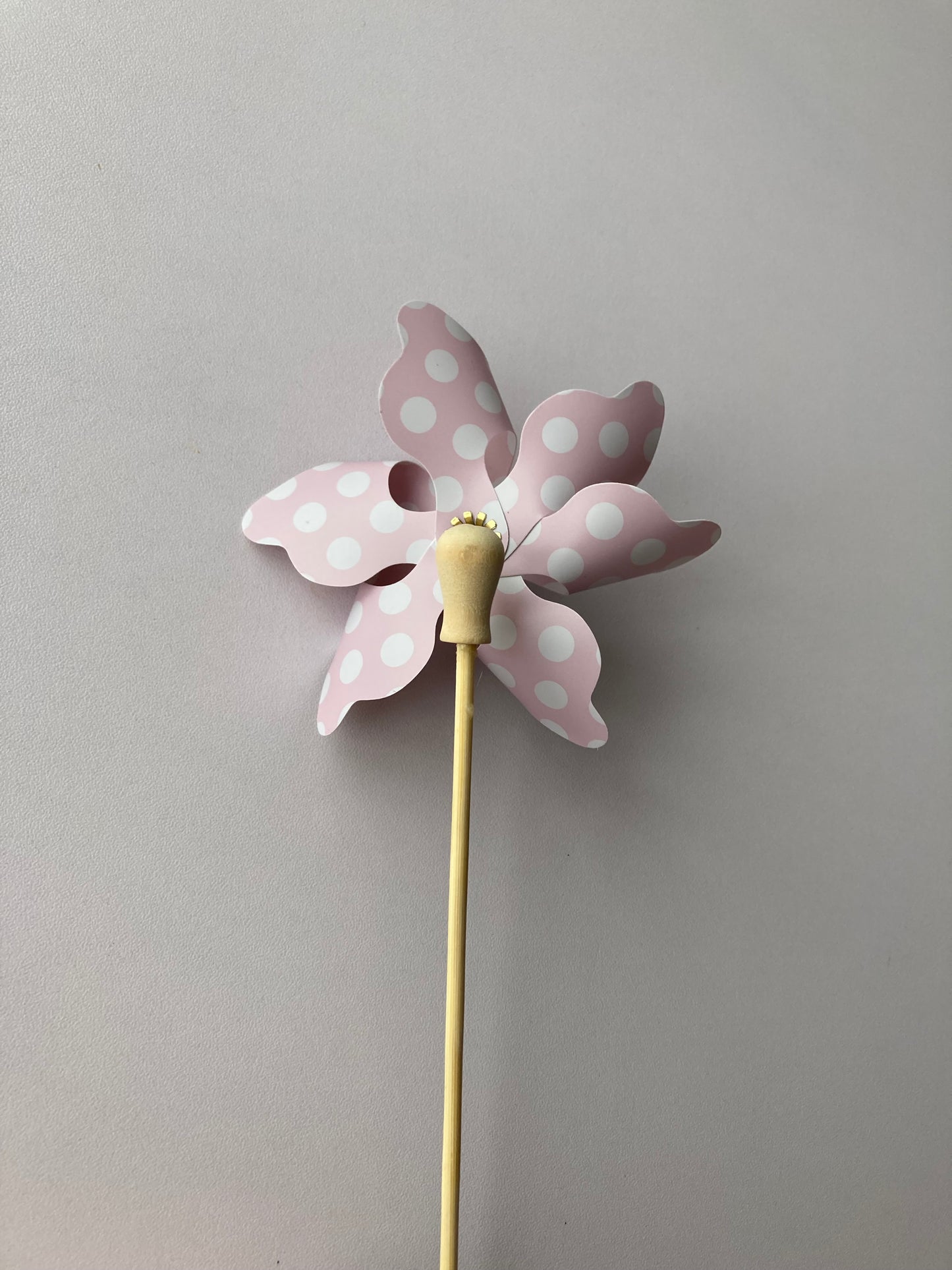 3pk Pink Polka Dot Windmill Picks