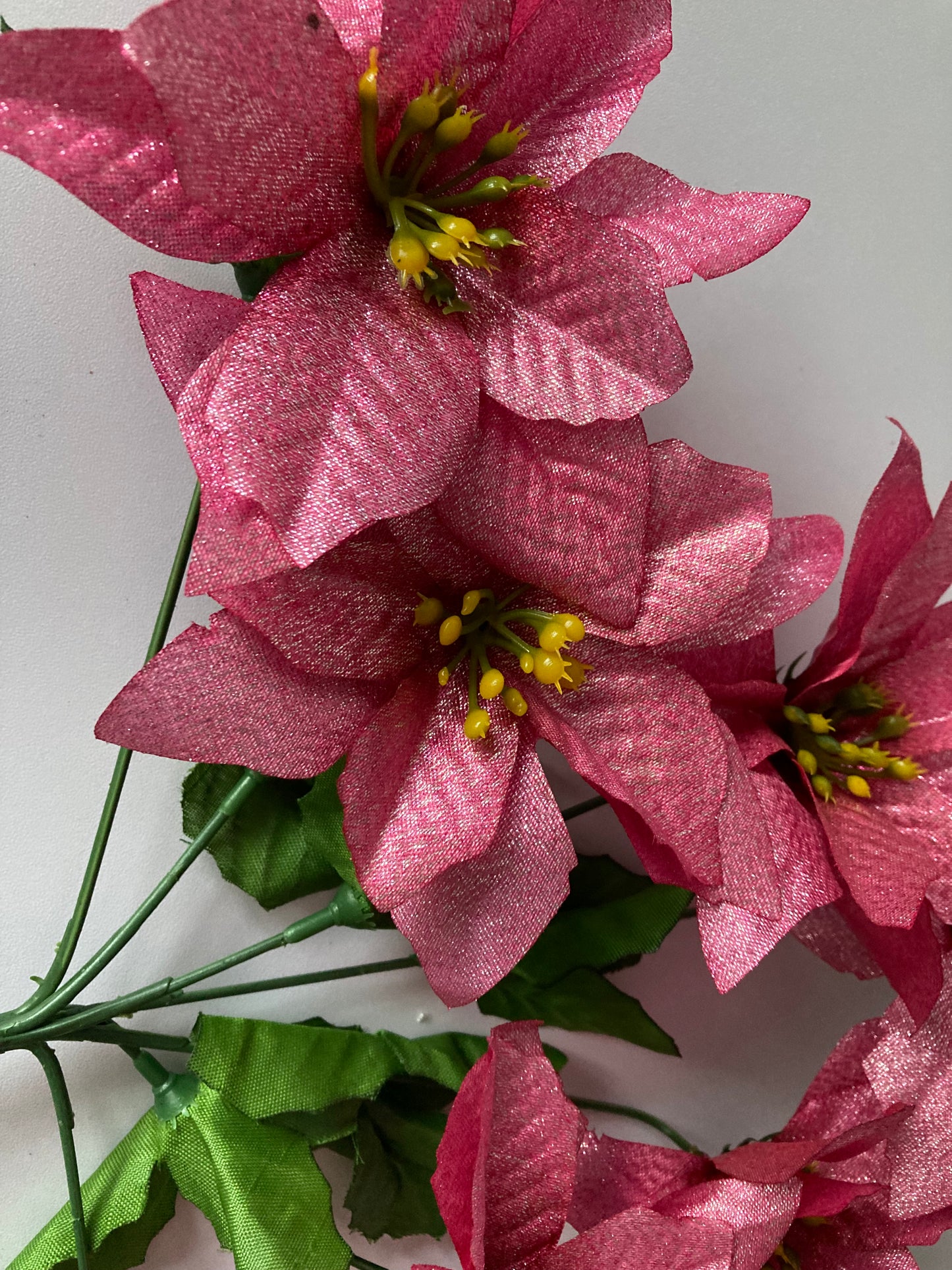 Pink Metallic Poinsettia Bunch