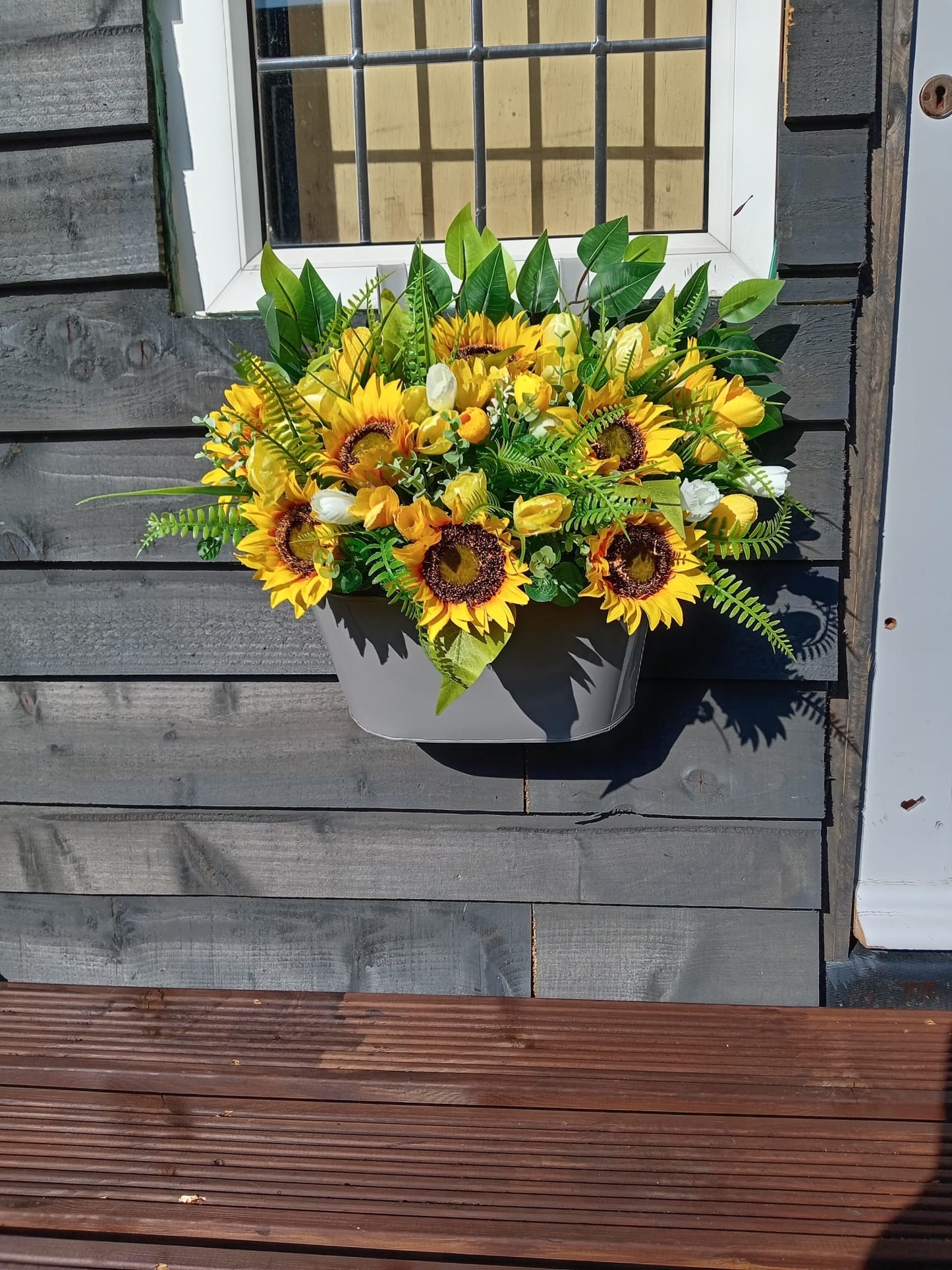 Sunflower & Tulip Double Hook Plant Pot