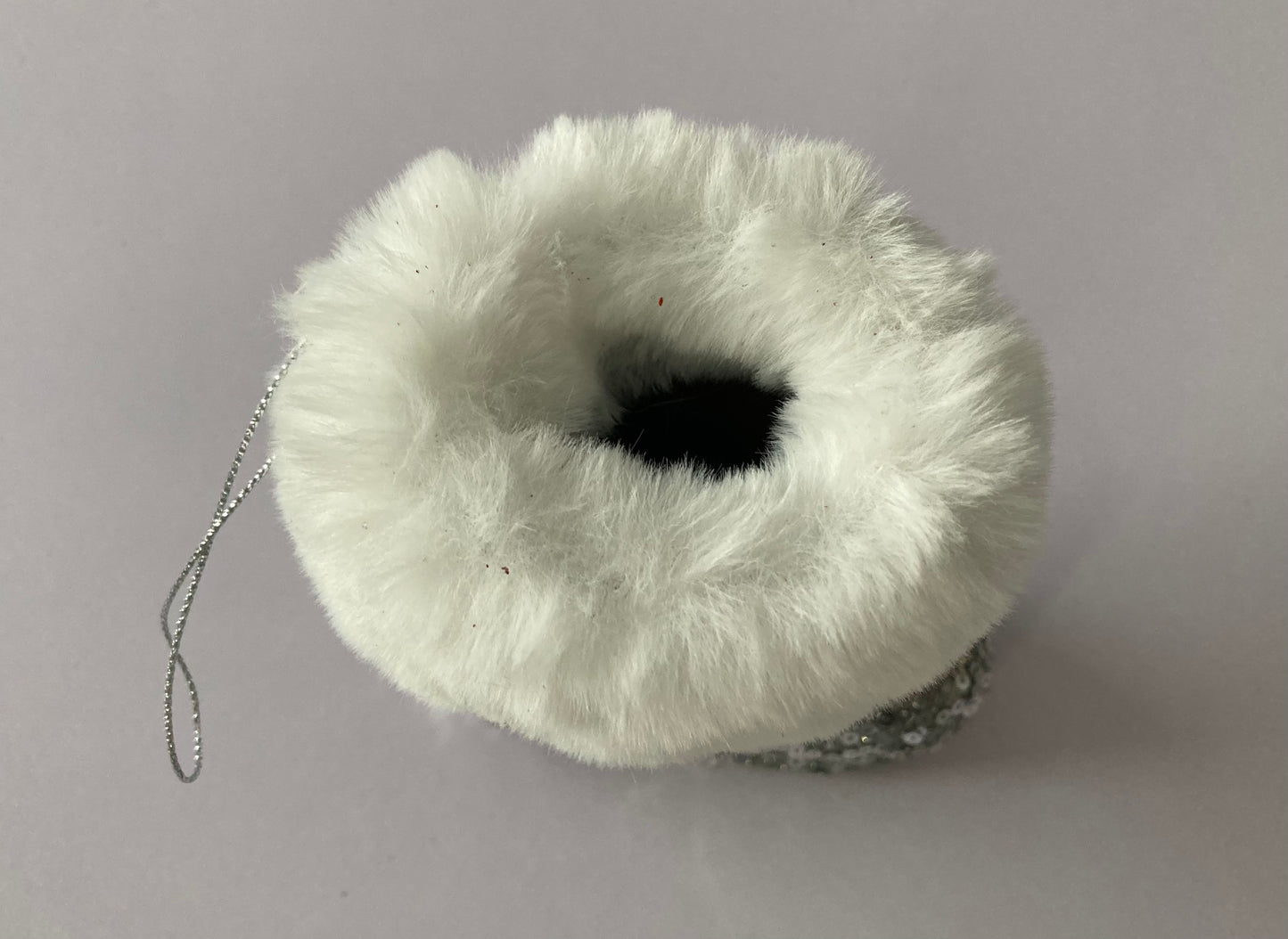 Silver & White Santa Boot Bauble
