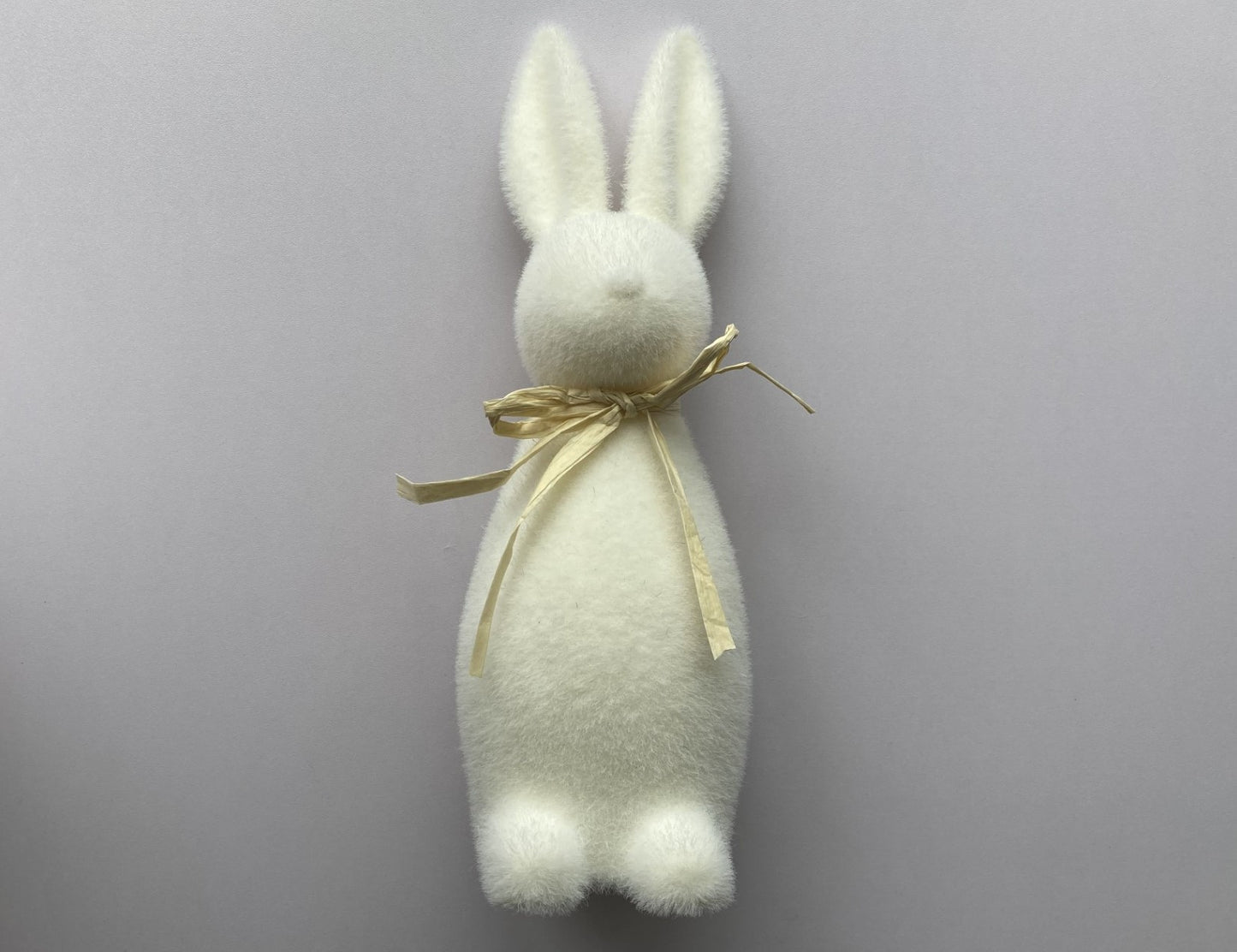 29cm White Flocked Standing Bunny
