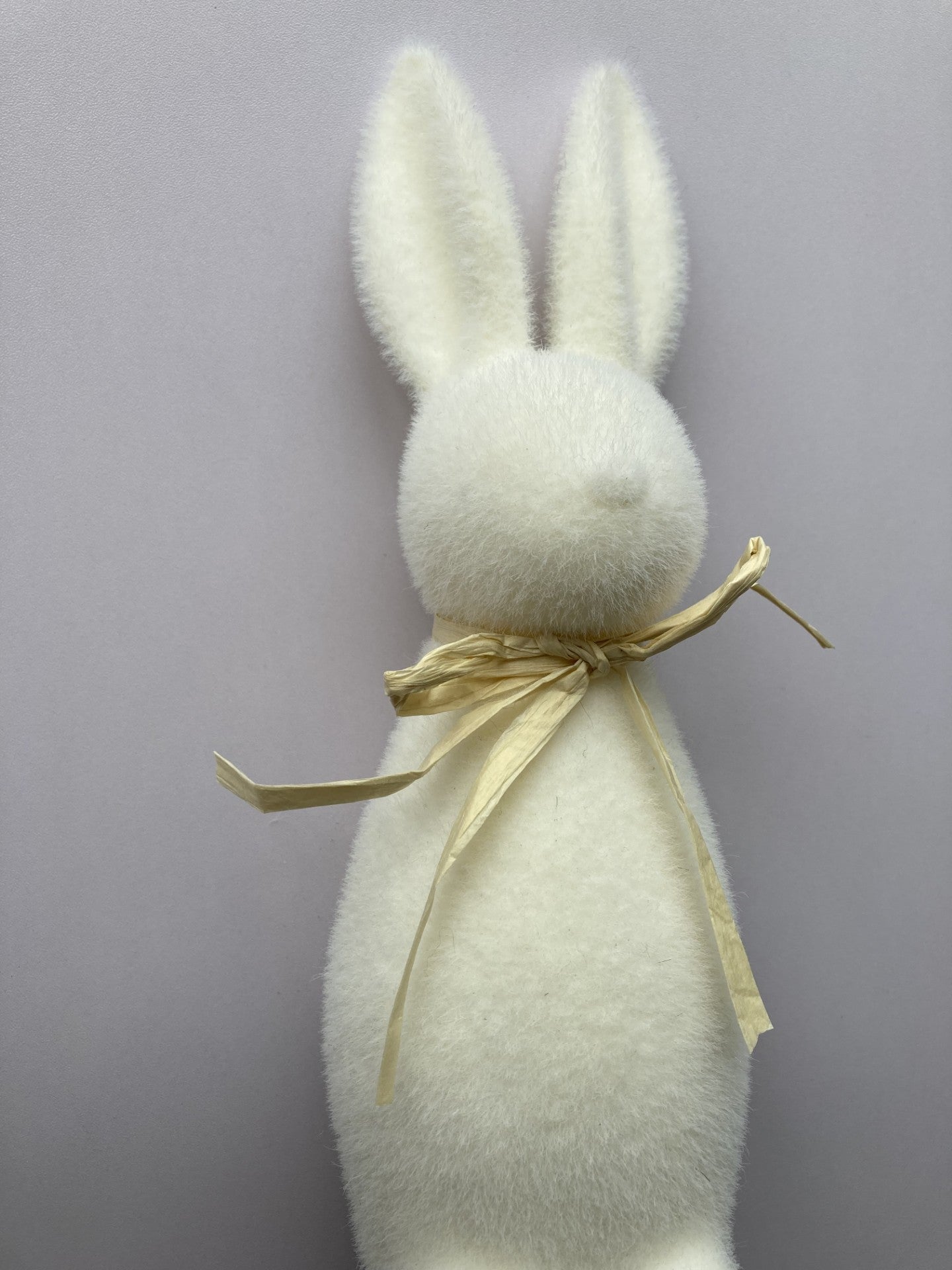 29cm White Flocked Standing Bunny