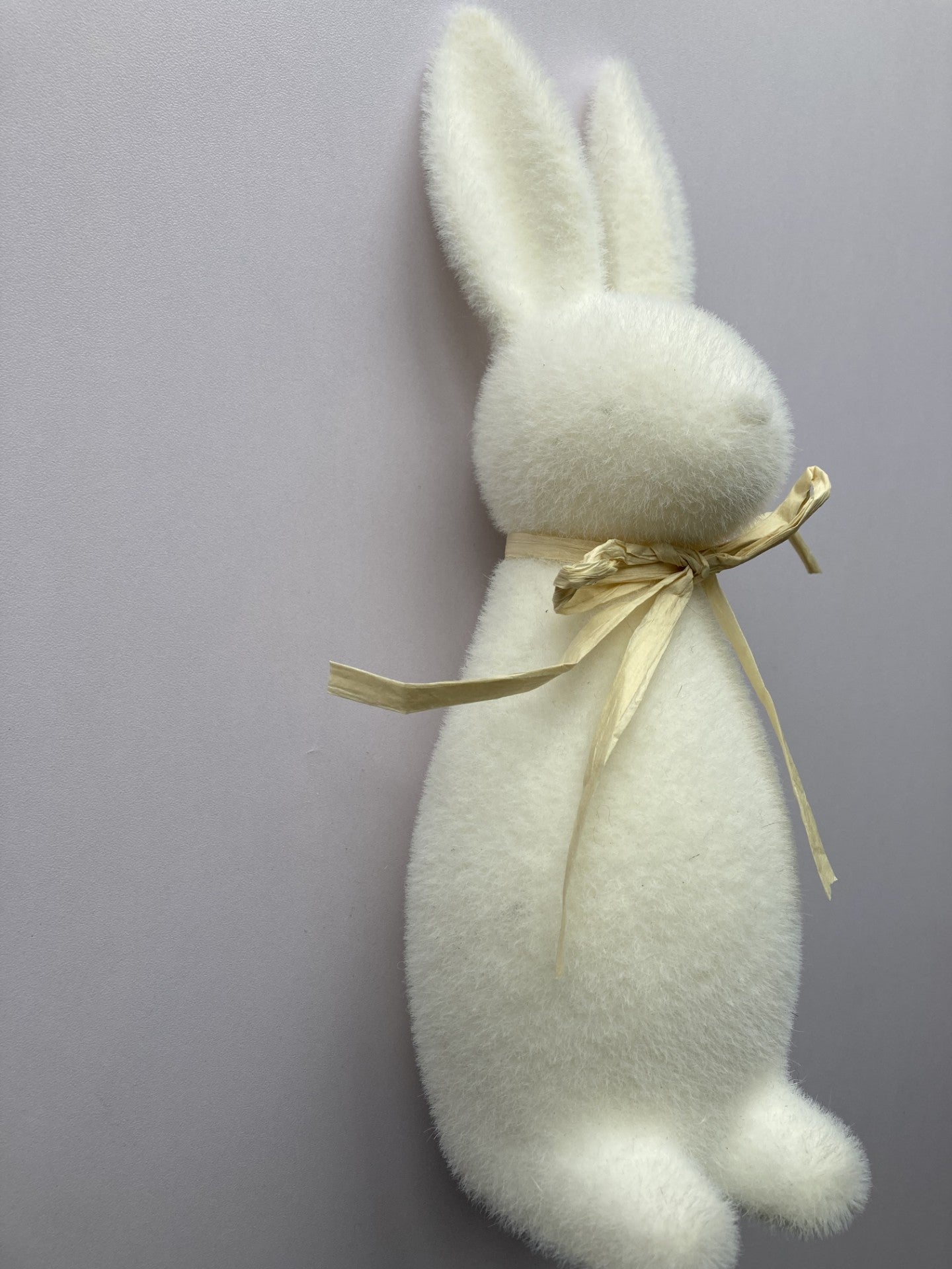 29cm White Flocked Standing Bunny