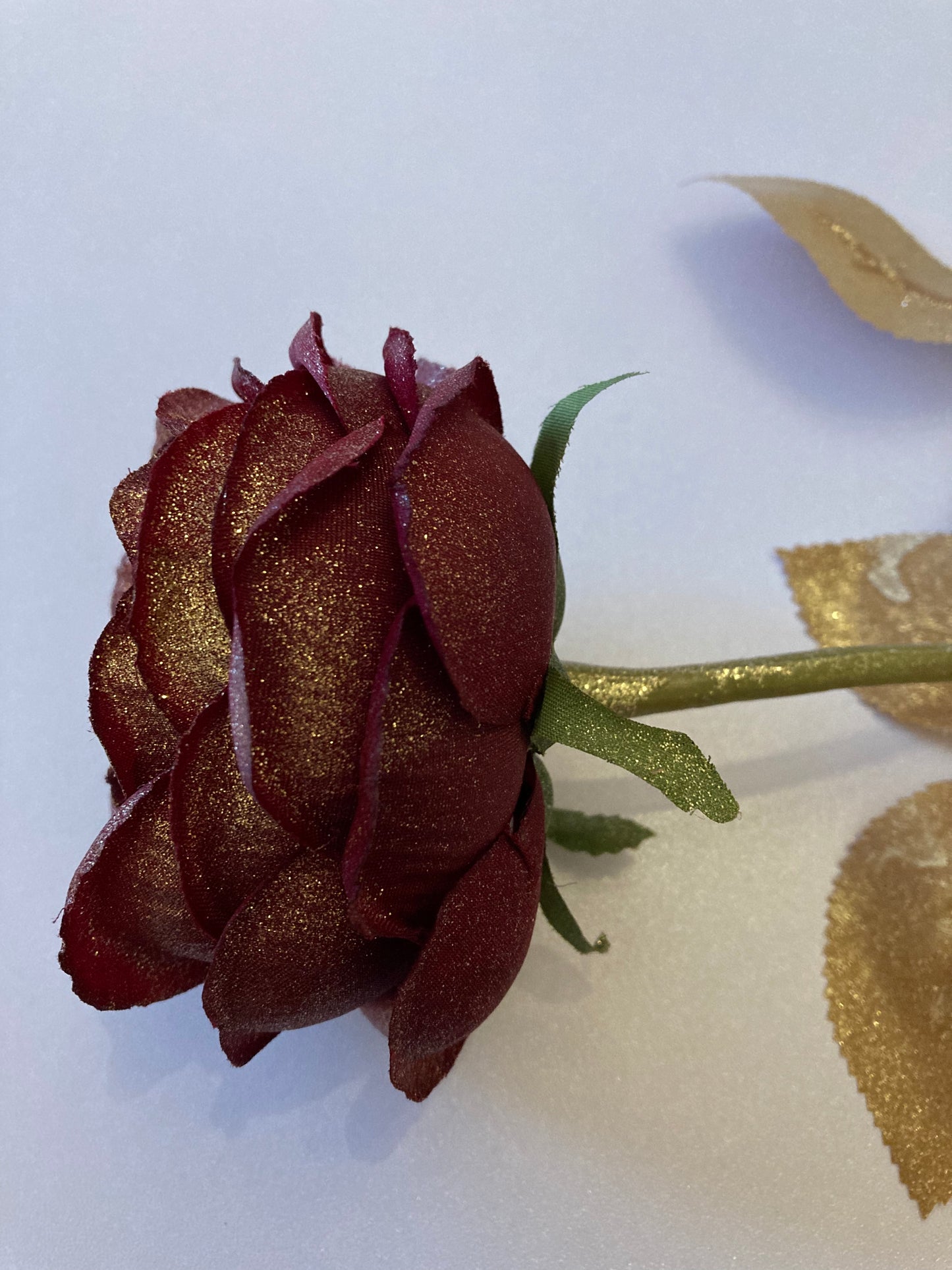 Burgundy Glittered Rose